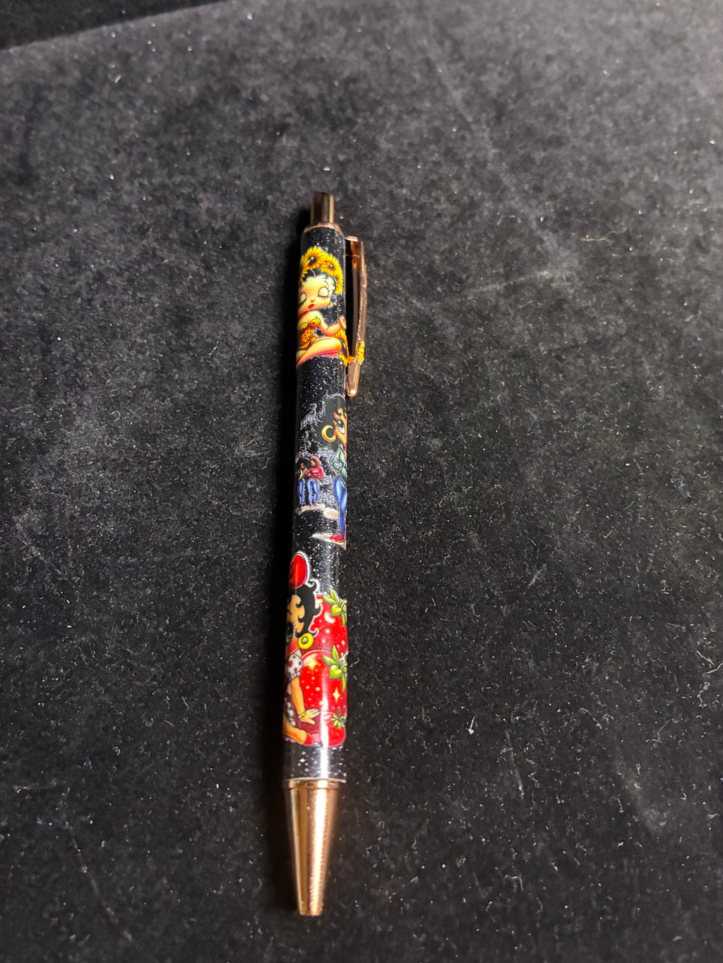 Stylo pailletée noir Betty LES MERVEILLES DE SONIA