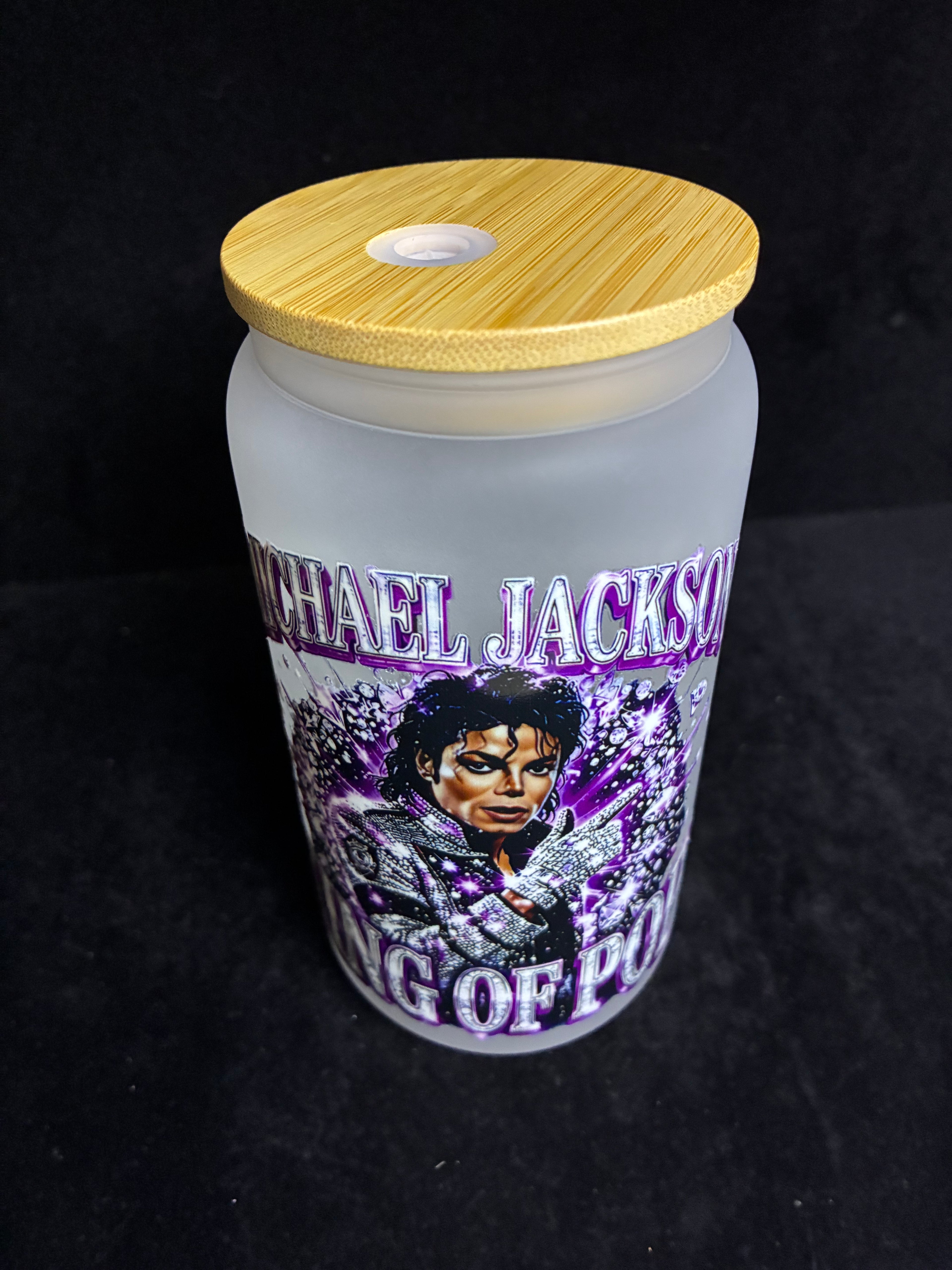Verre givré Mickael Johnson violet paille en verre LES MERVEILLES DE SONIA