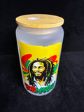 Verre givré bob marley paille en verre LES MERVEILLES DE SONIA