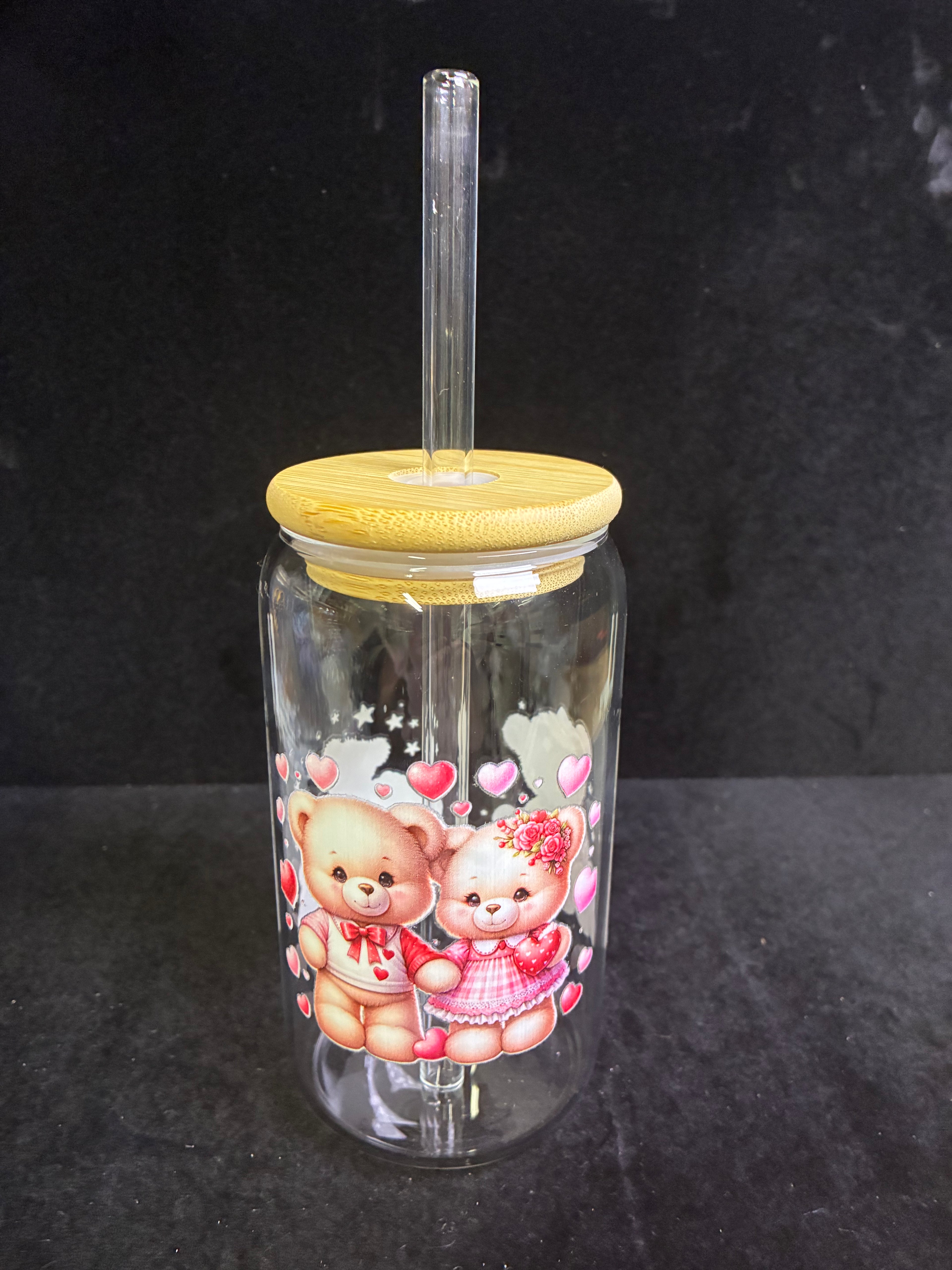 Verre nounours verre paille en verre LES MERVEILLES DE SONIA