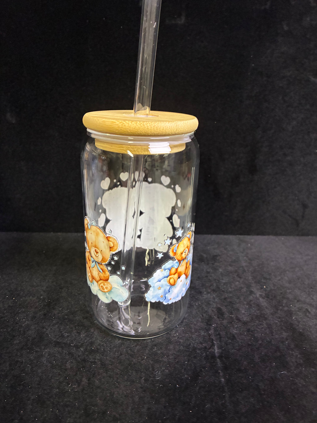 Verre nounours verre paille en verre LES MERVEILLES DE SONIA