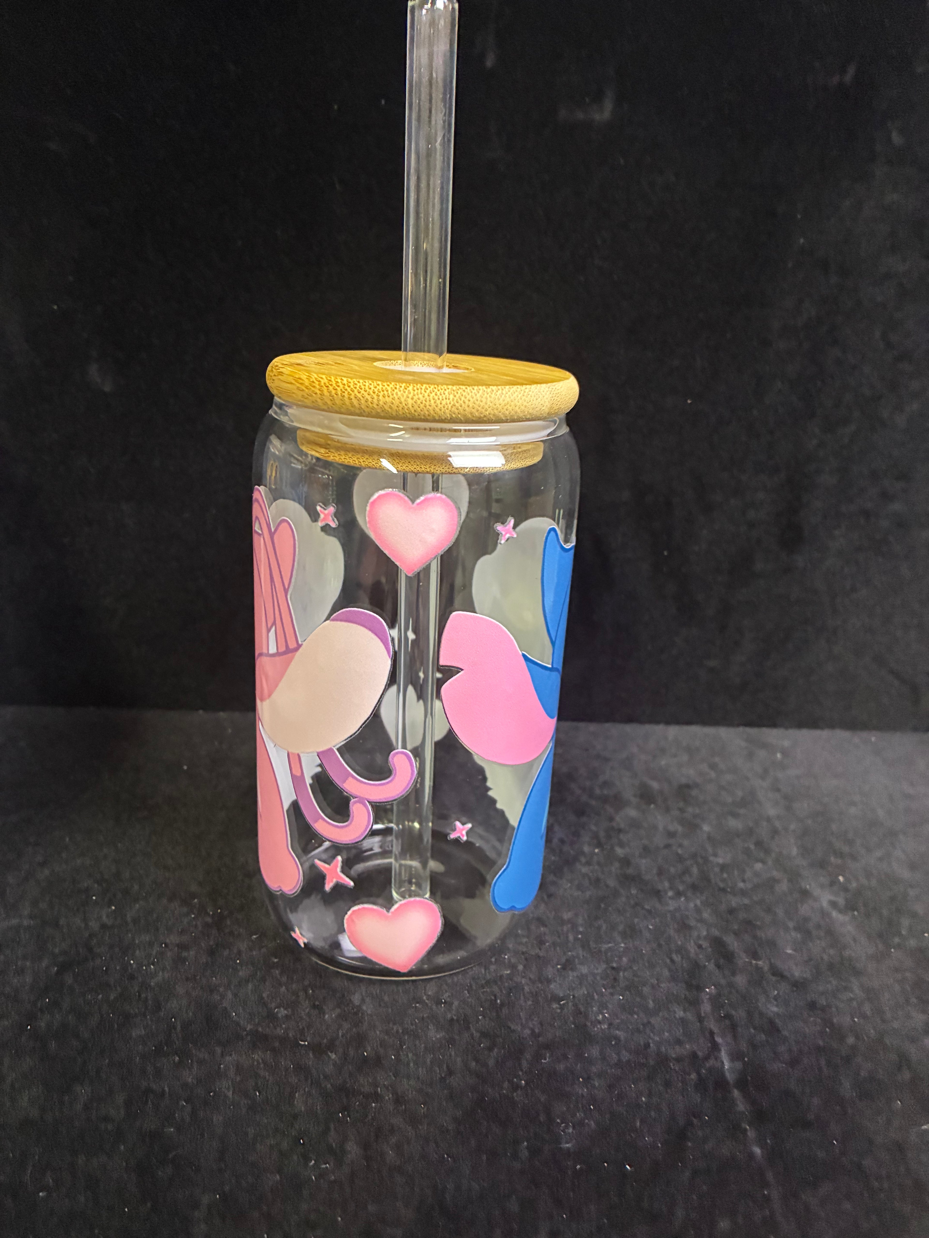 Verre stich cœur verre paille en verre LES MERVEILLES DE SONIA