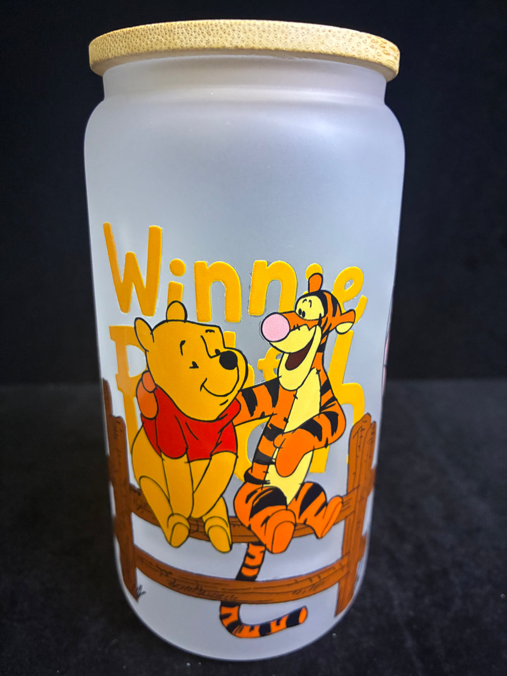 Verre givré Winnie paille en verre LES MERVEILLES DE SONIA