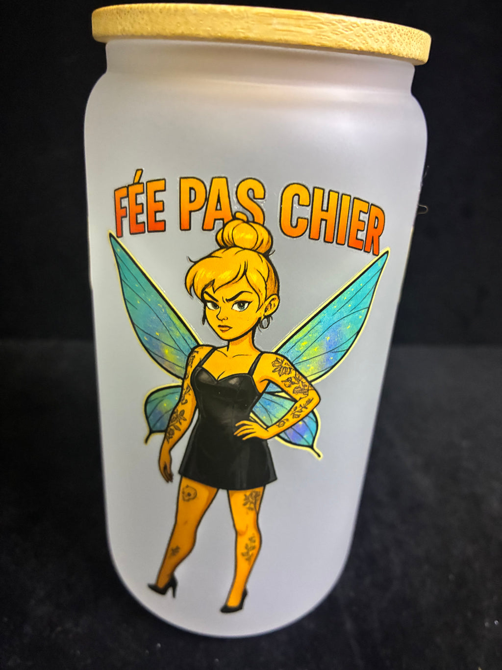 Verre givré fee pas chier paille en verre LES MERVEILLES DE SONIA