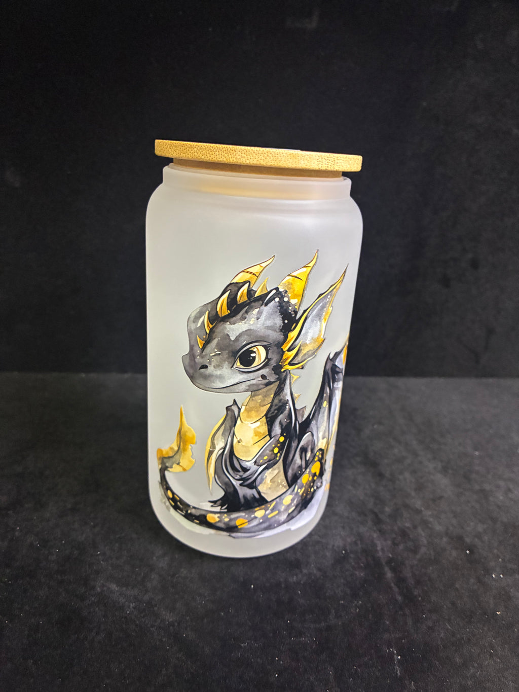 Verre givré dragon paille en verre LES MERVEILLES DE SONIA