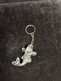 Porte clé poisson feuille d’or argent LES MERVEILLES DE SONIA
