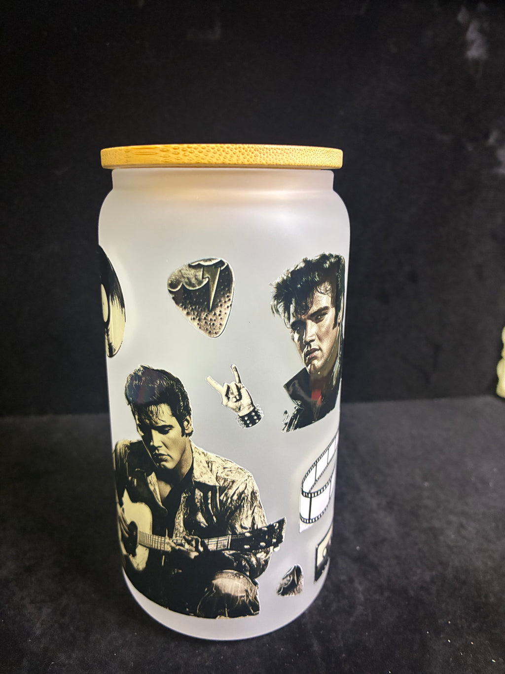 Verre Elvis paille en verre LES MERVEILLES DE SONIA