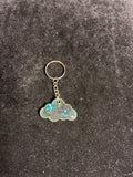 Porte clé nuage feuille d’or turquoise LES MERVEILLES DE SONIA