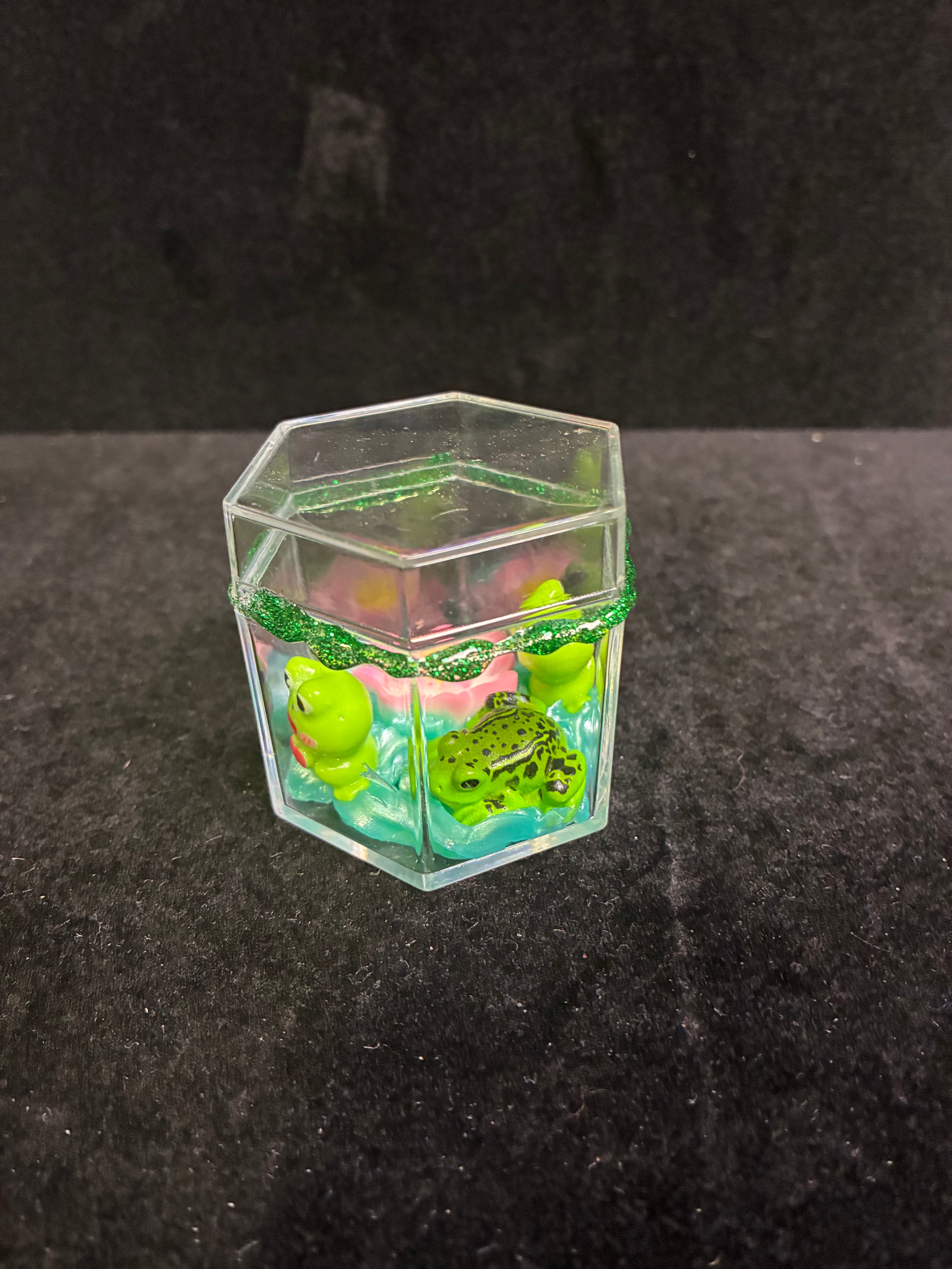 Boîte hexagonale grenouille LES MERVEILLES DE SONIA