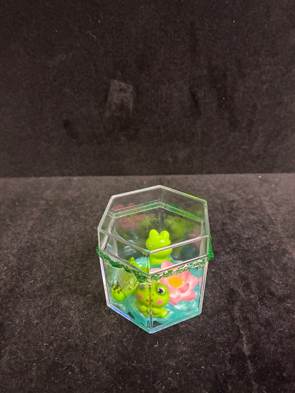 Boîte hexagonale grenouille LES MERVEILLES DE SONIA