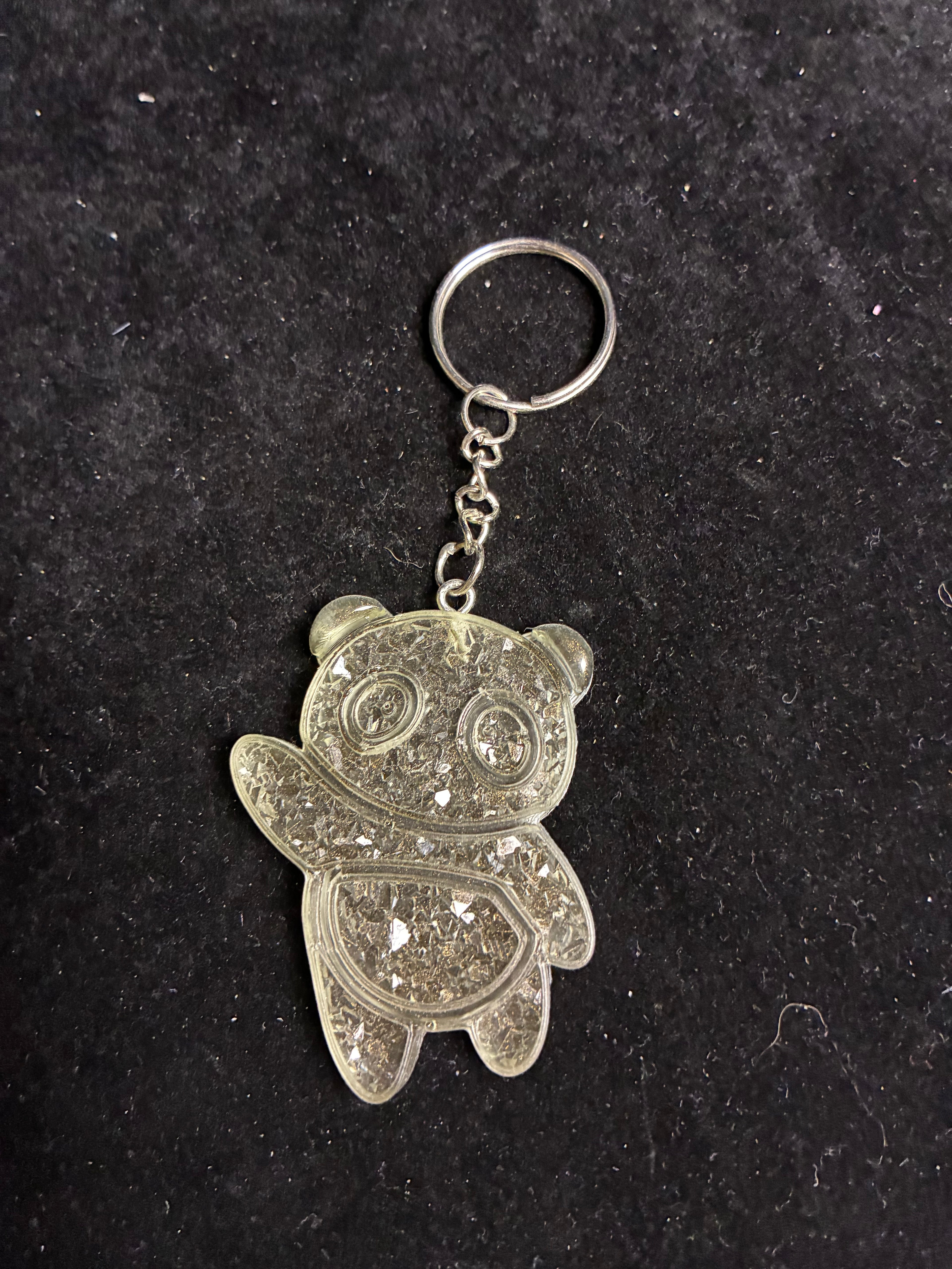 Porte clé panda transparent résine LES MERVEILLES DE SONIA