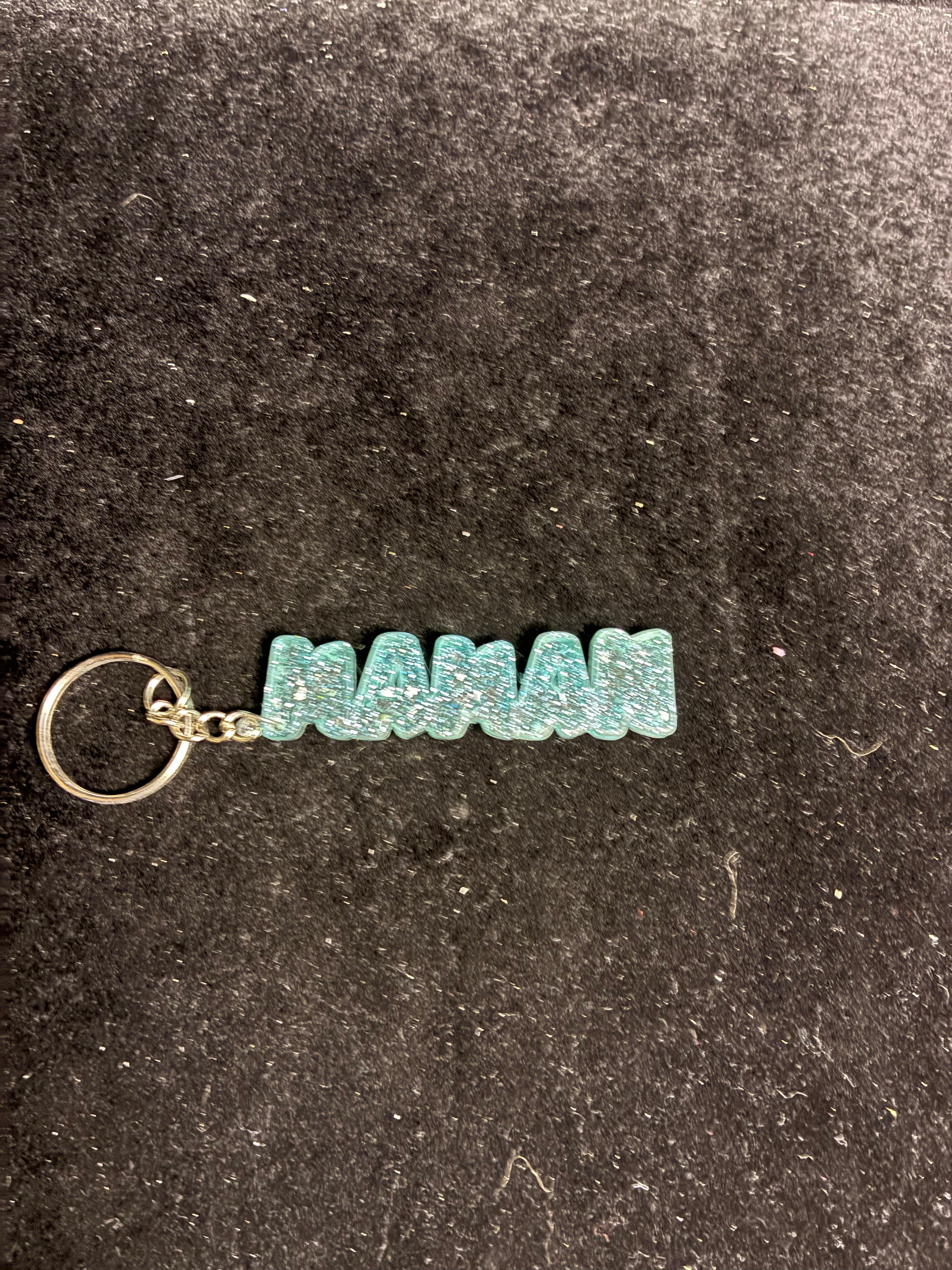 Porte clé maman bleu résine LES MERVEILLES DE SONIA