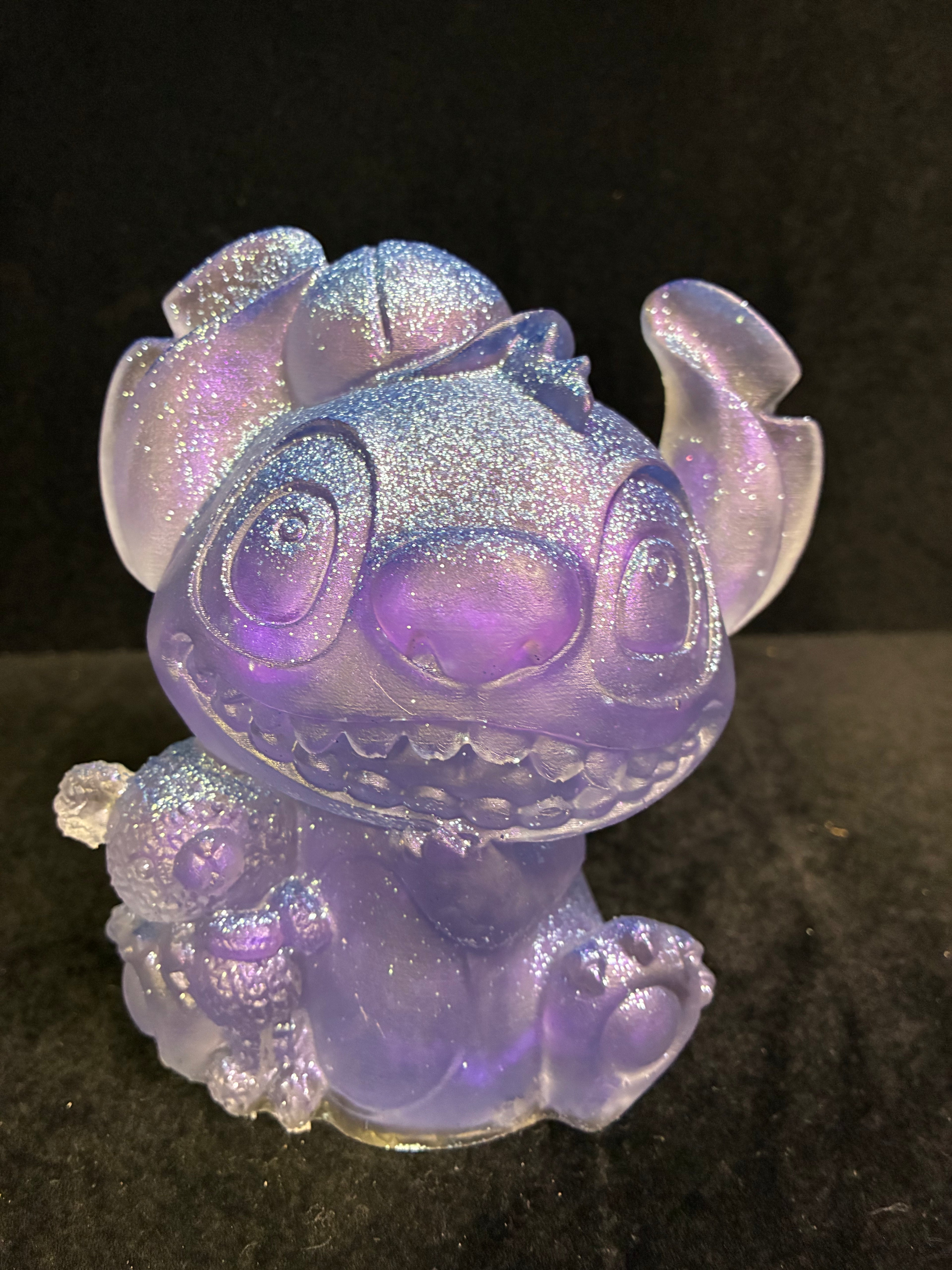 Stich résine violet paillette bleu LES MERVEILLES DE SONIA