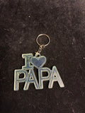 Porte clé I Love papa bleu résine LES MERVEILLES DE SONIA
