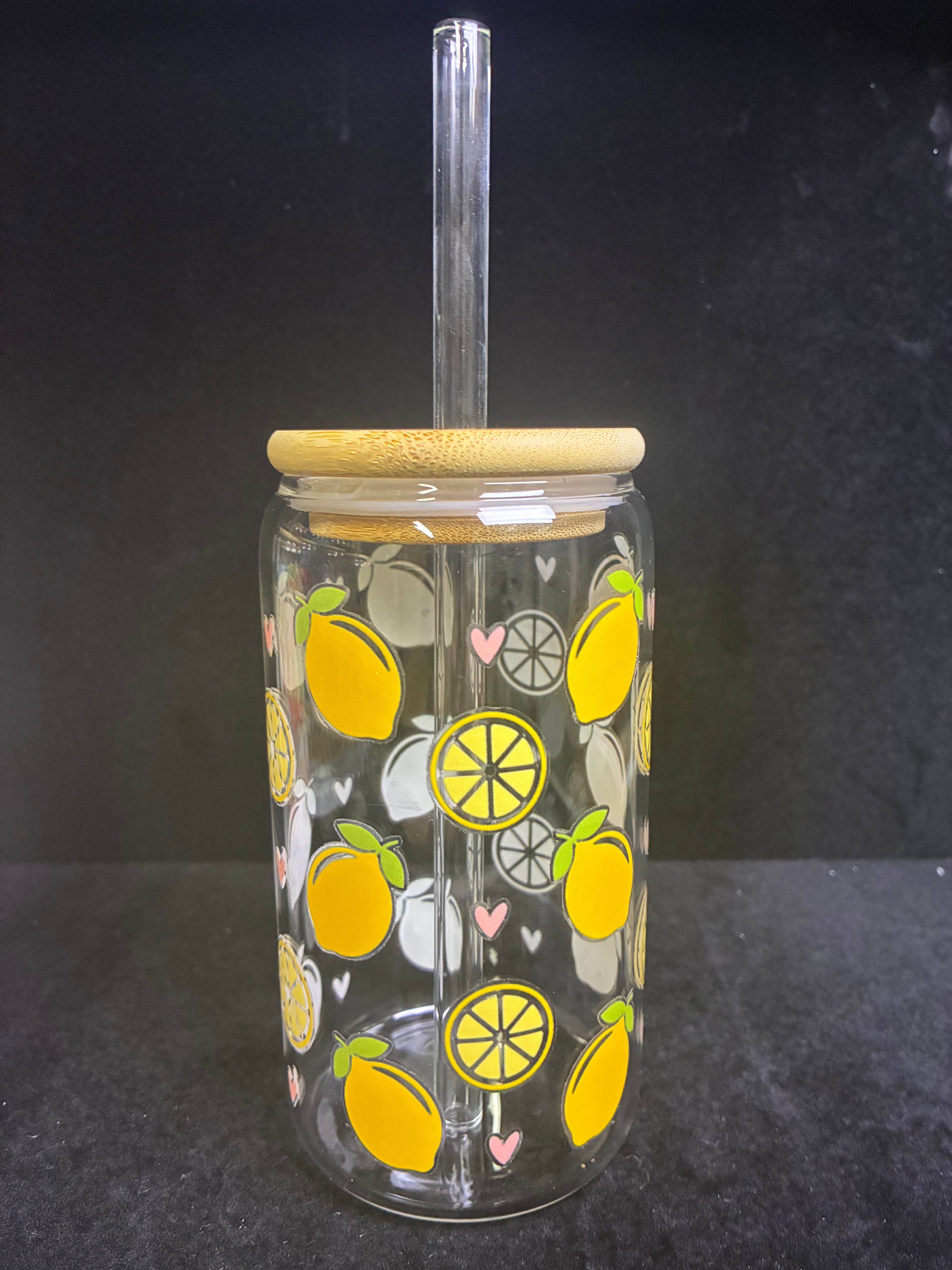 Verre citron verre paille en verre LES MERVEILLES DE SONIA