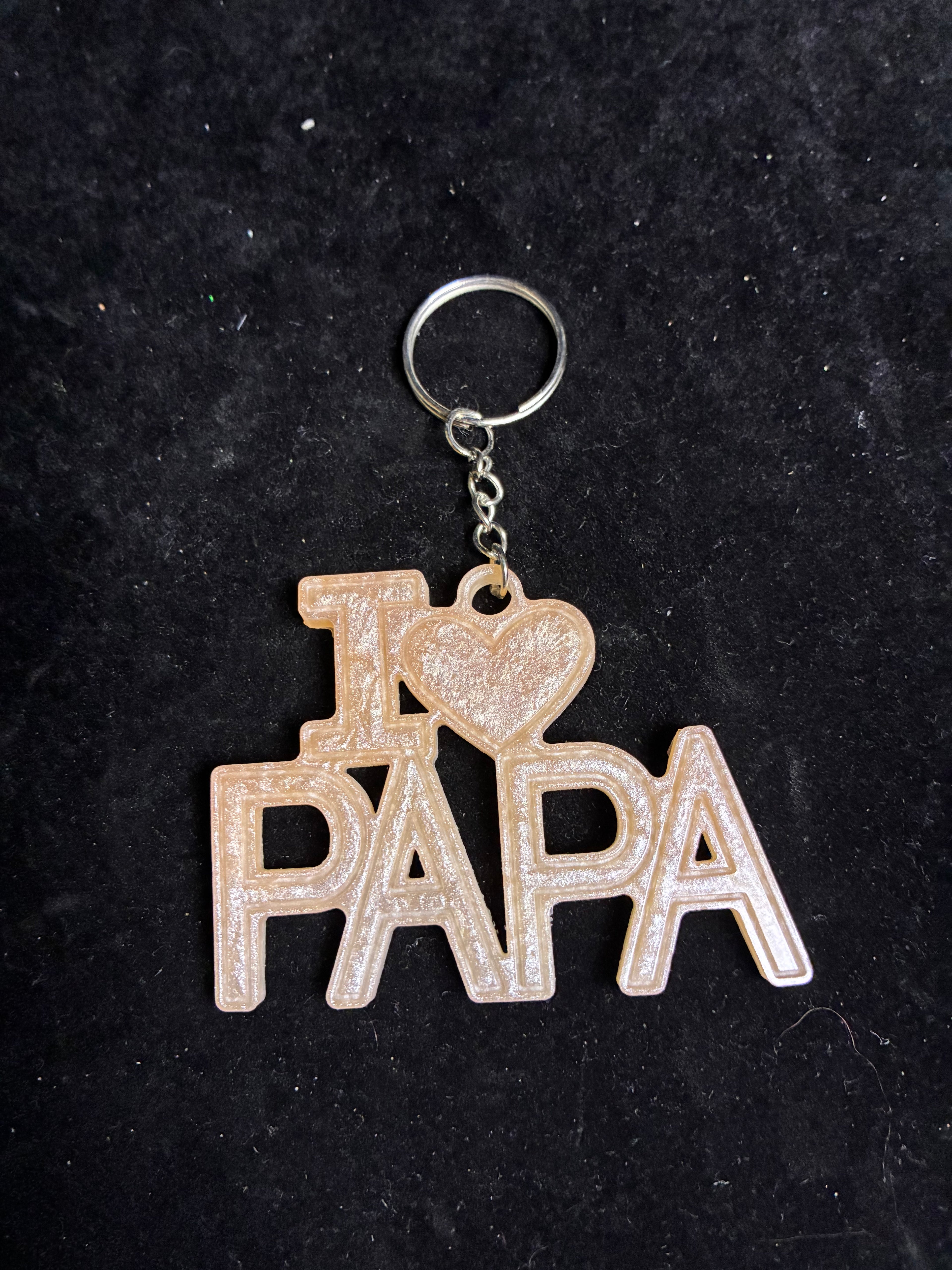 Porte clé I love papa rose résine LES MERVEILLES DE SONIA
