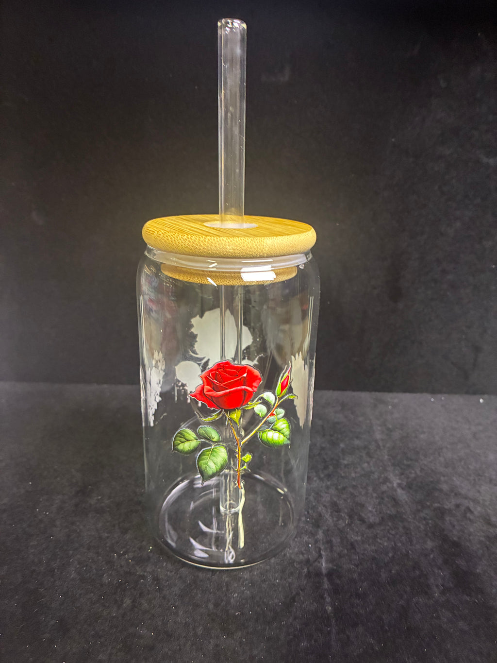 Verre fleur roses verre paille en verre LES MERVEILLES DE SONIA
