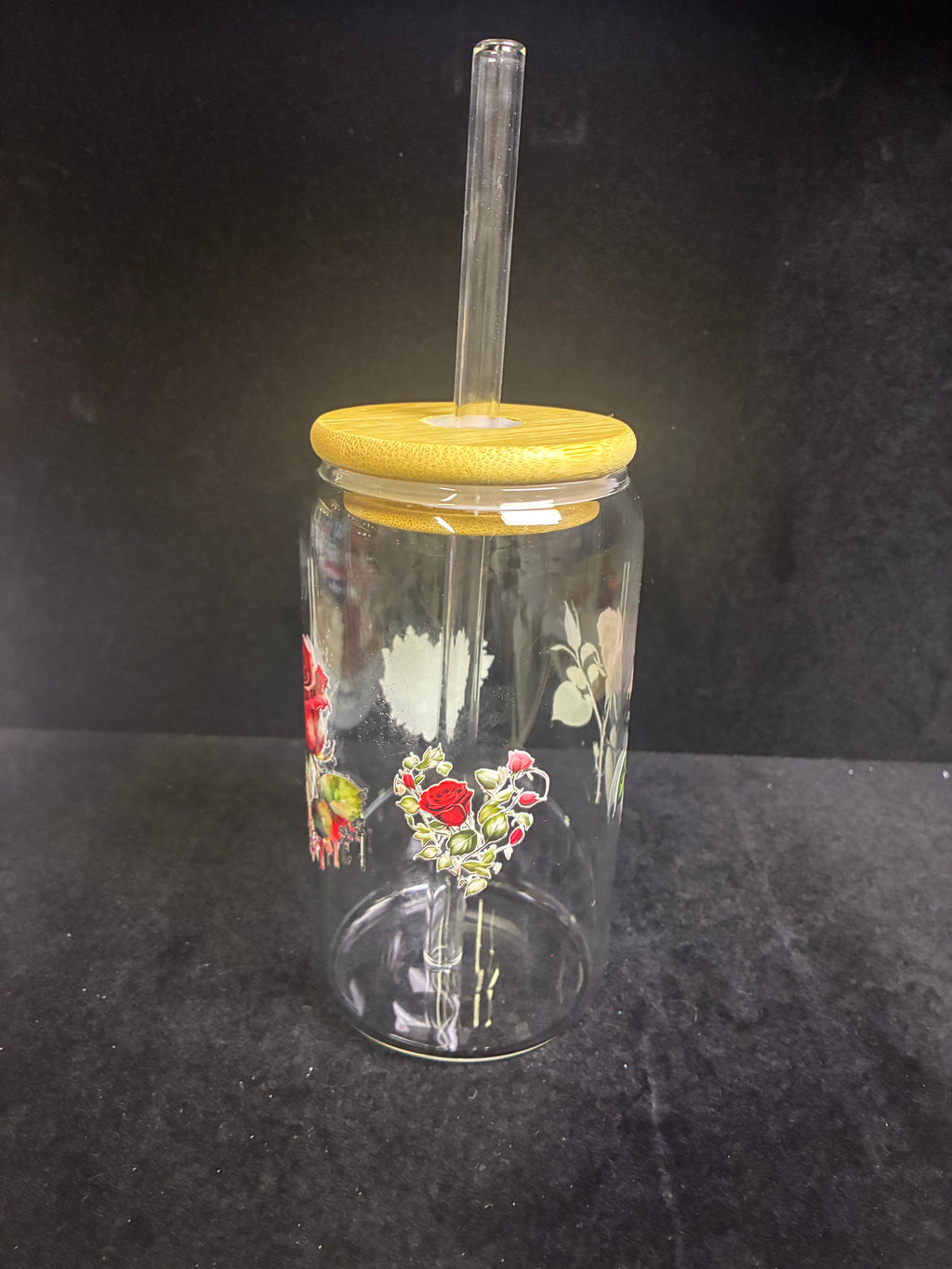 Verre fleur roses verre paille en verre LES MERVEILLES DE SONIA