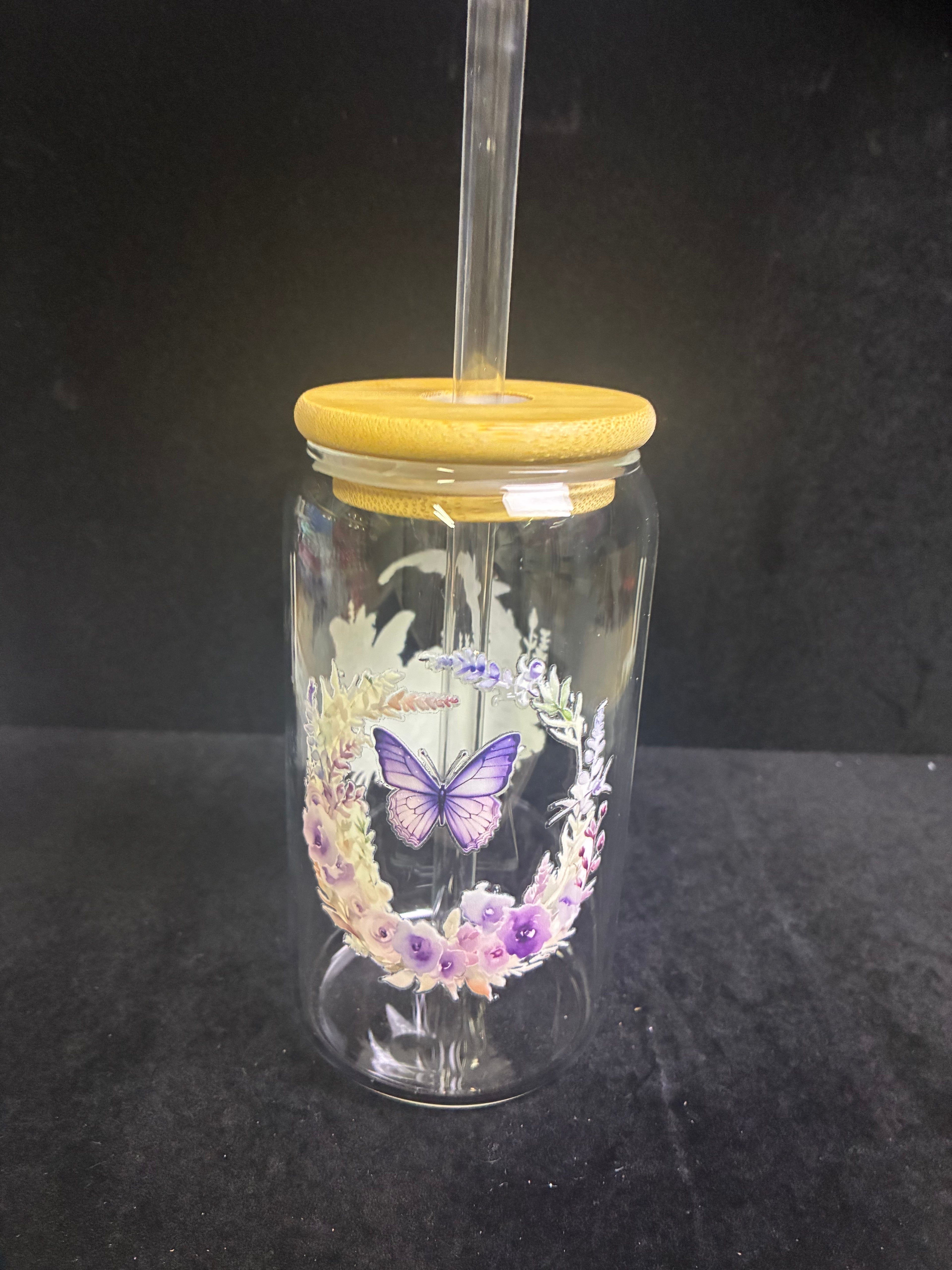 Verre papillon verre paille en verre LES MERVEILLES DE SONIA