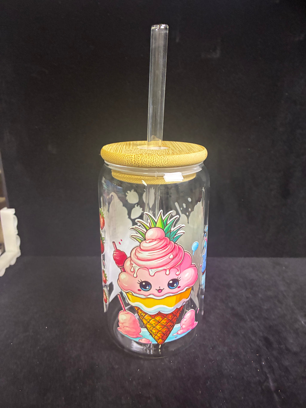Verre glaces en verre paille en verre LES MERVEILLES DE SONIA