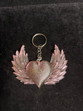 Porte clé cœur ailes d’ange rouge LES MERVEILLES DE SONIA
