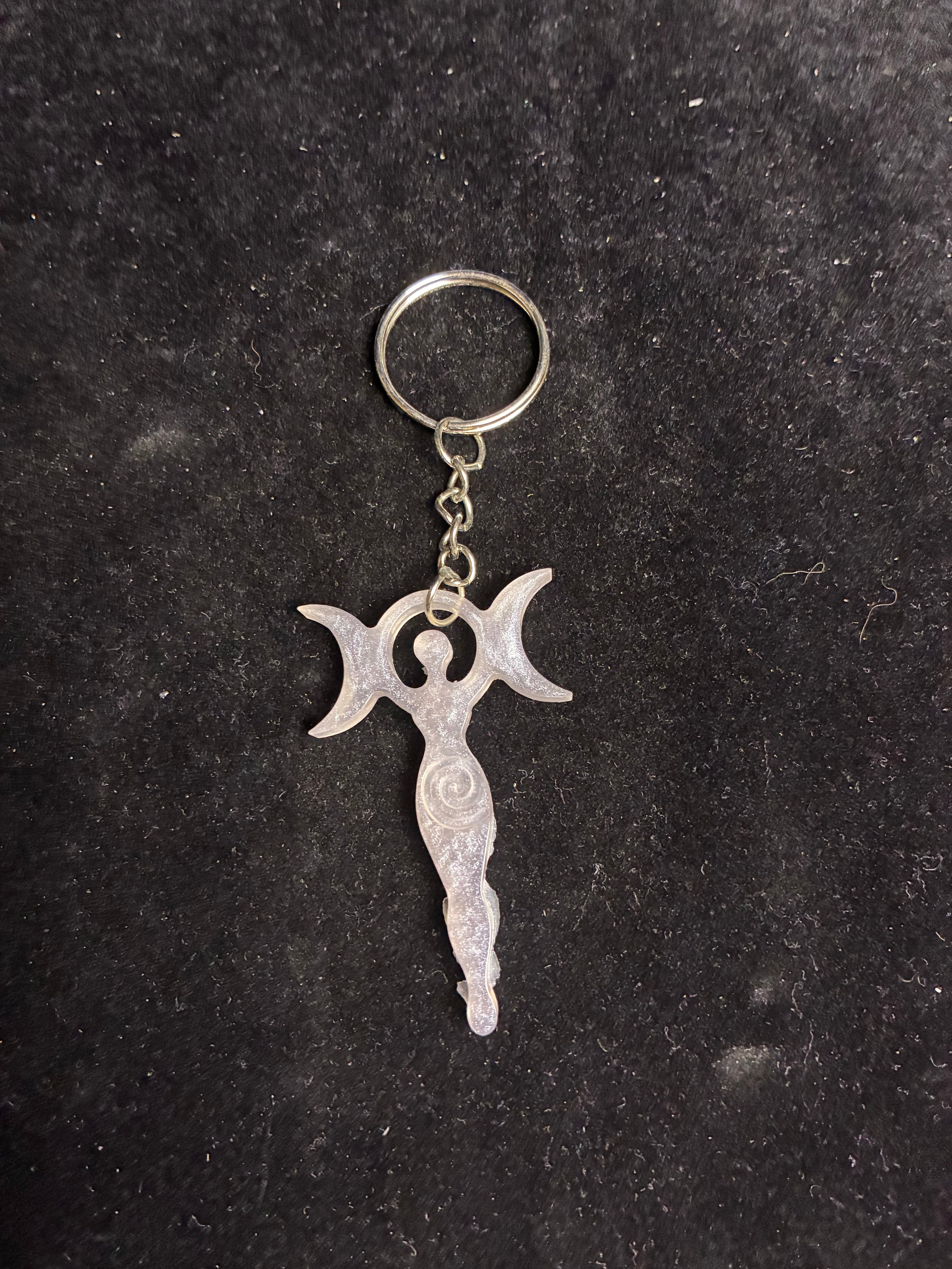 Porte clé lune fée blanche LES MERVEILLES DE SONIA