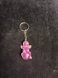 Porte clé ange cœur assis fushia LES MERVEILLES DE SONIA