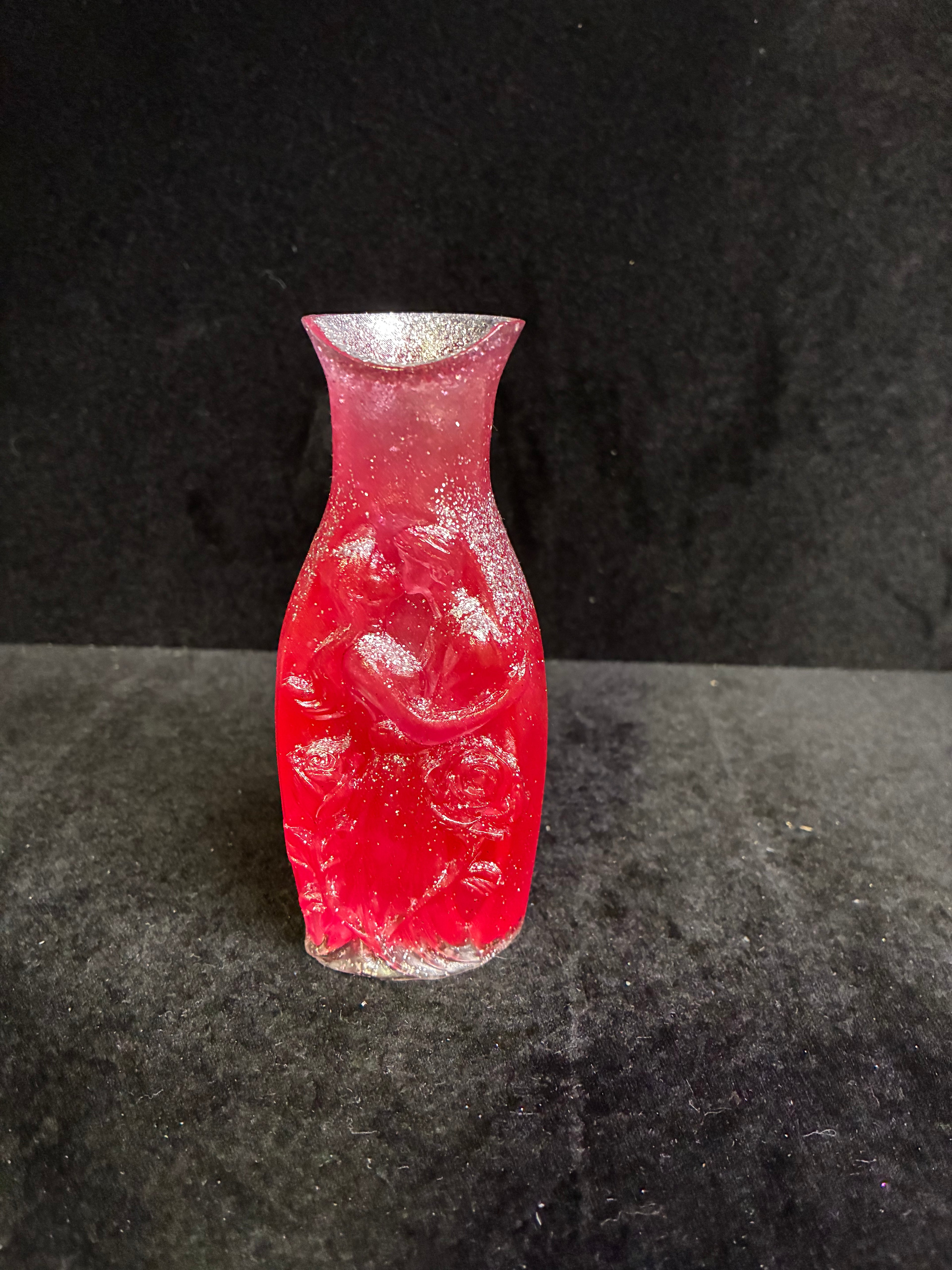 Vase couple rouge pailletée LES MERVEILLES DE SONIA