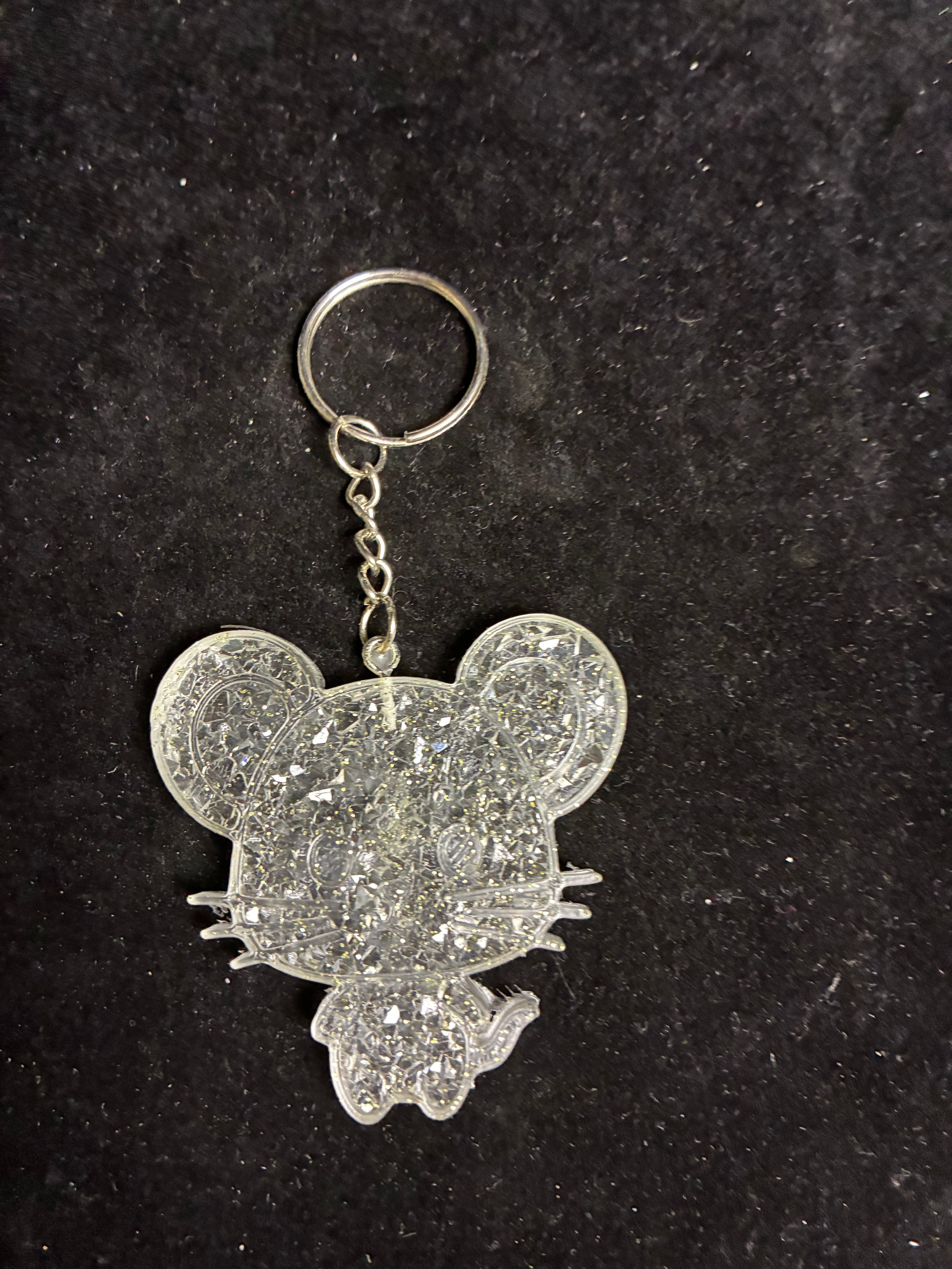 Porte clé souris transparente LES MERVEILLES DE SONIA