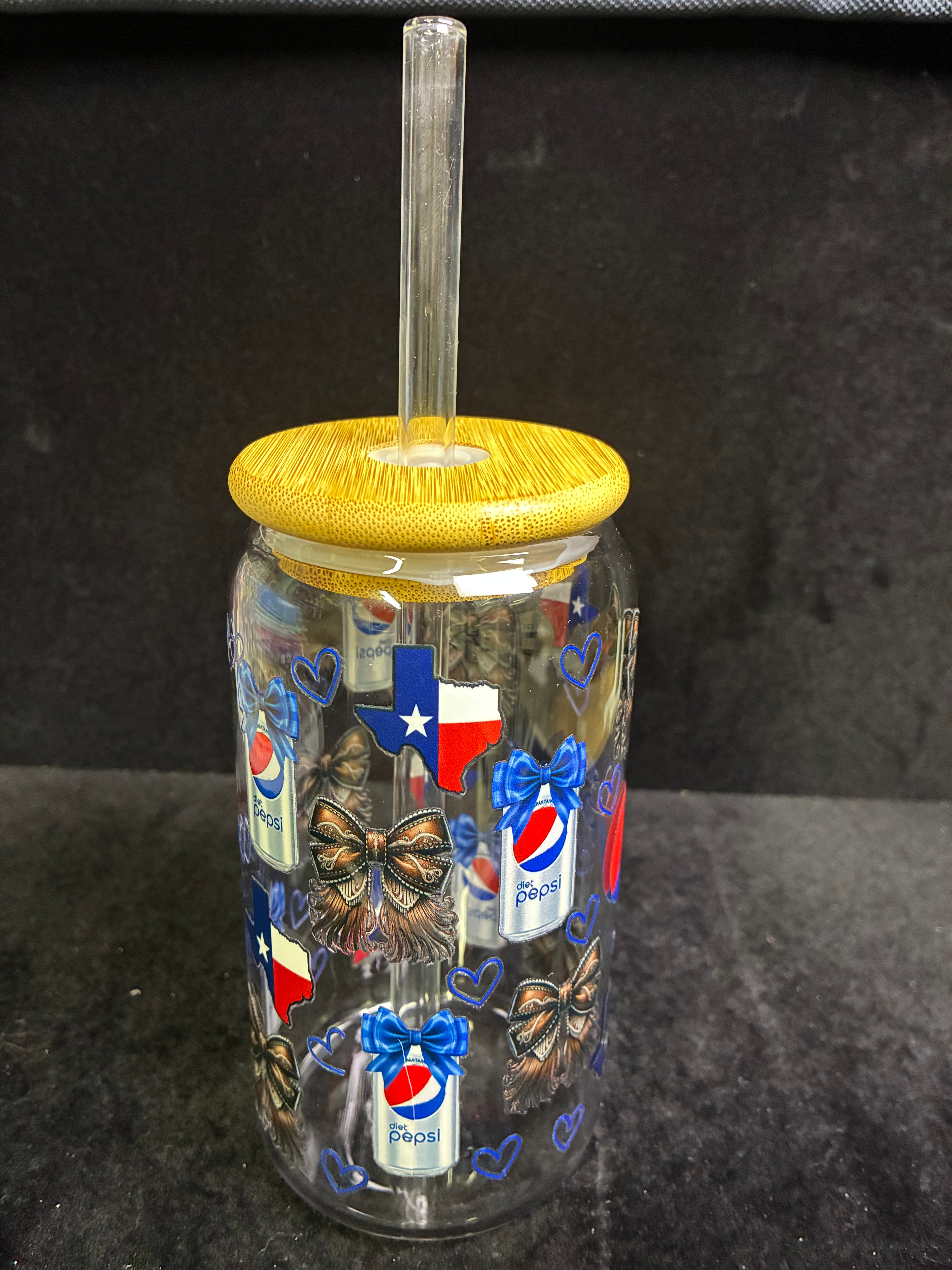 Verre pepsi en verre paille en verre LES MERVEILLES DE SONIA