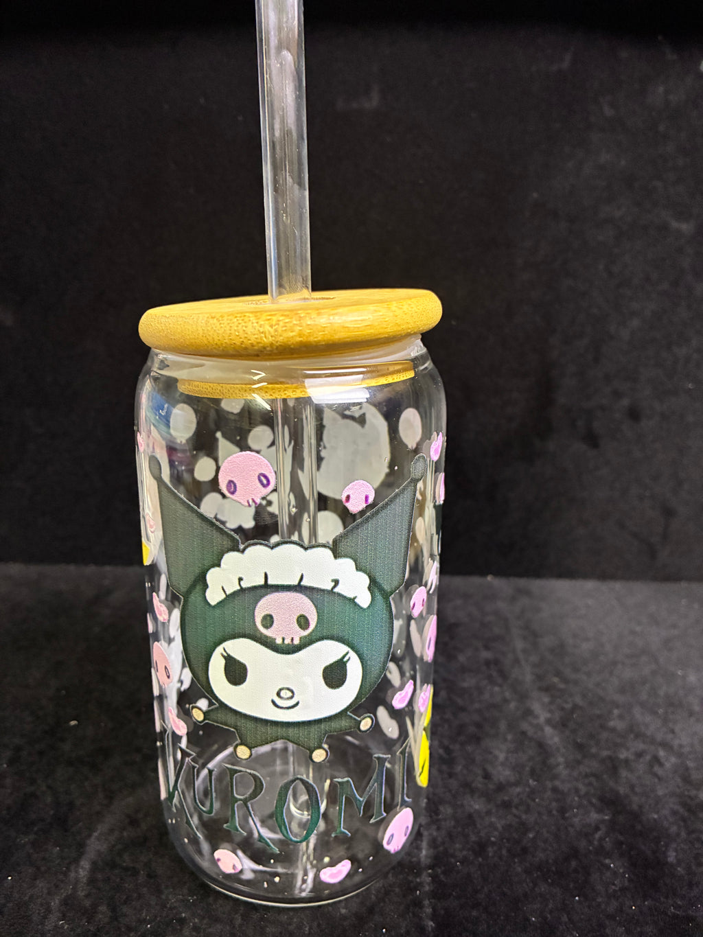 Verre Kuromi verre paille en verre LES MERVEILLES DE SONIA