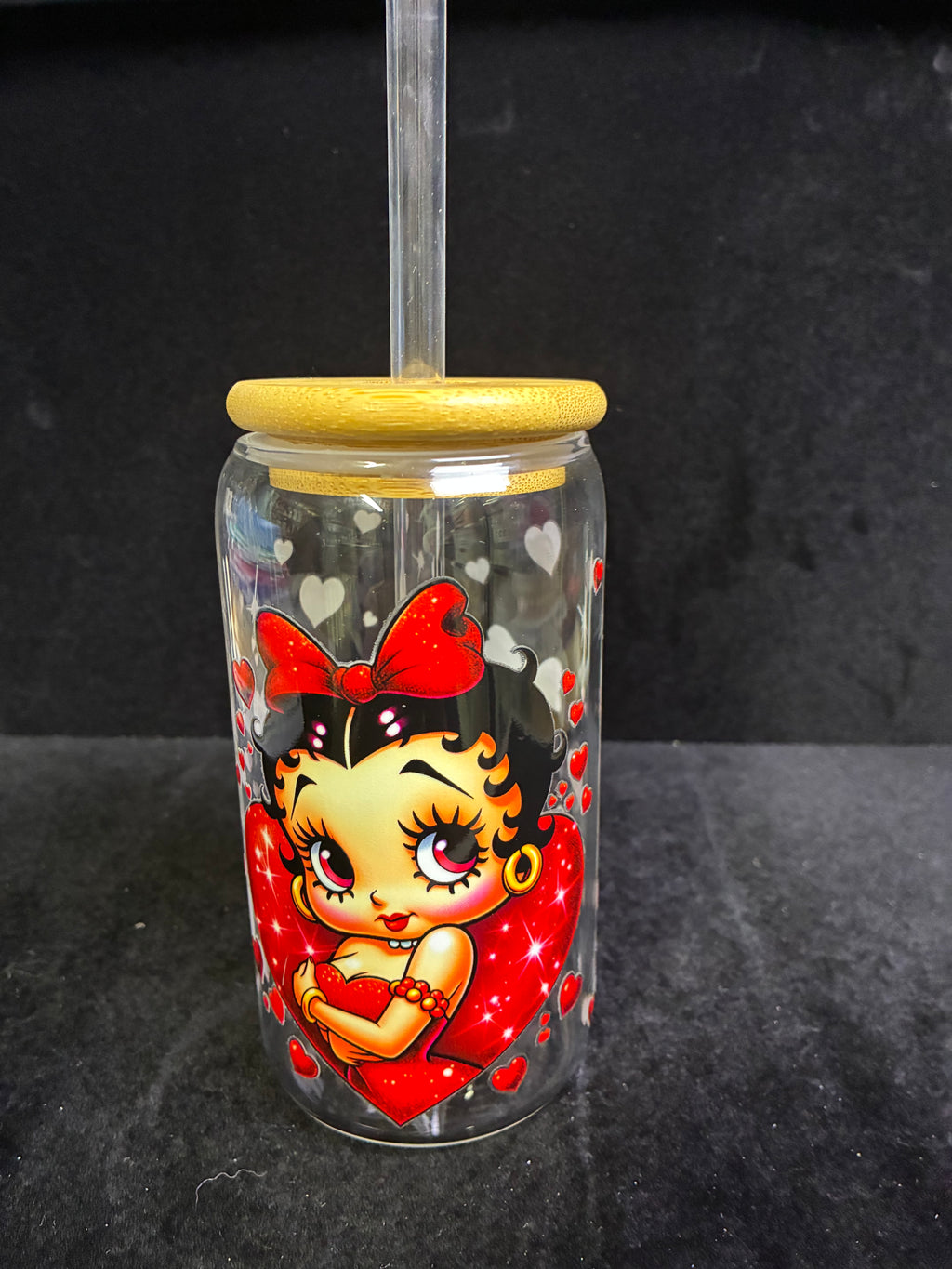 Verre Betty boop verre paille en verre LES MERVEILLES DE SONIA