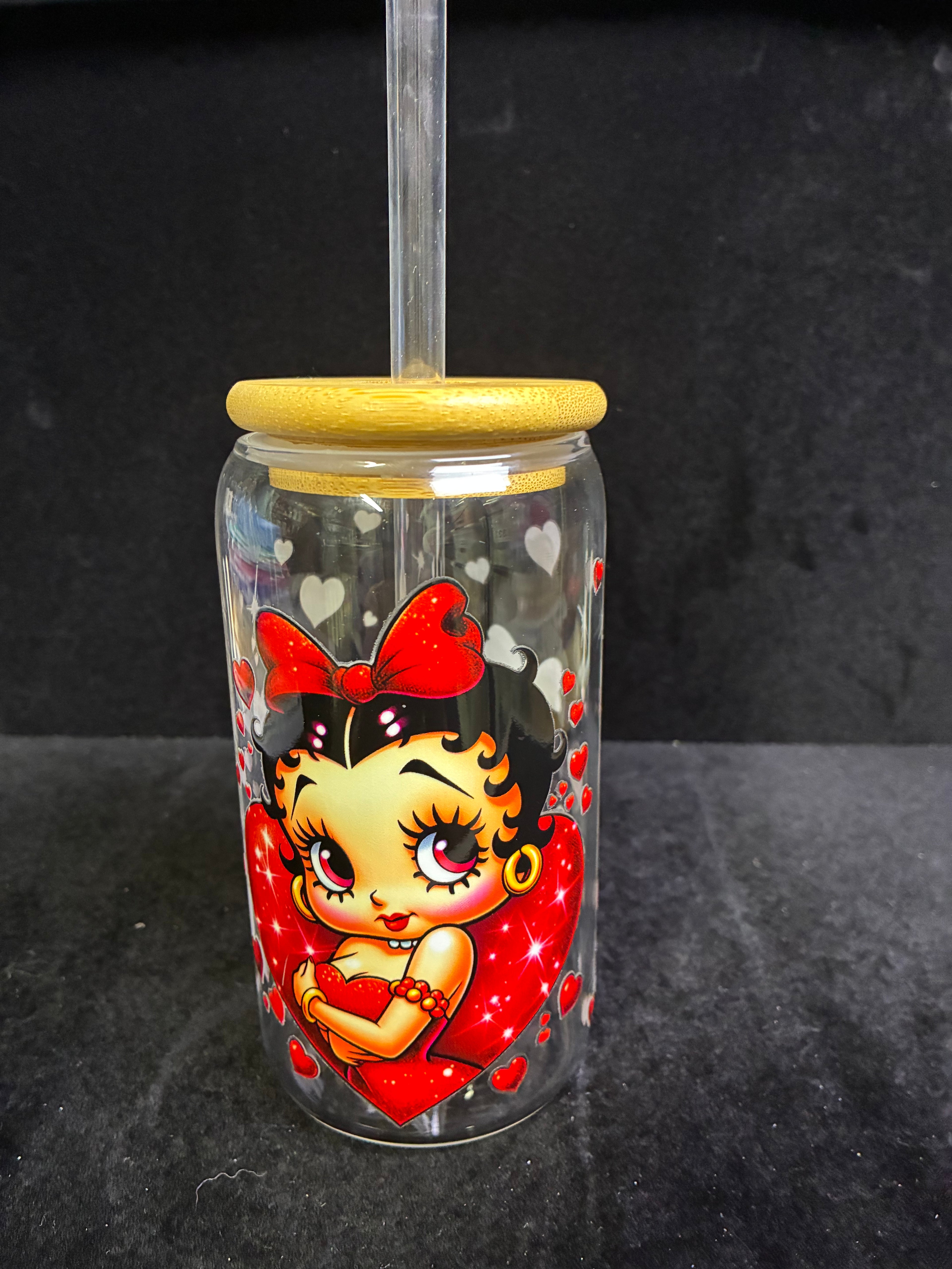 Verre Betty boop verre paille en verre LES MERVEILLES DE SONIA