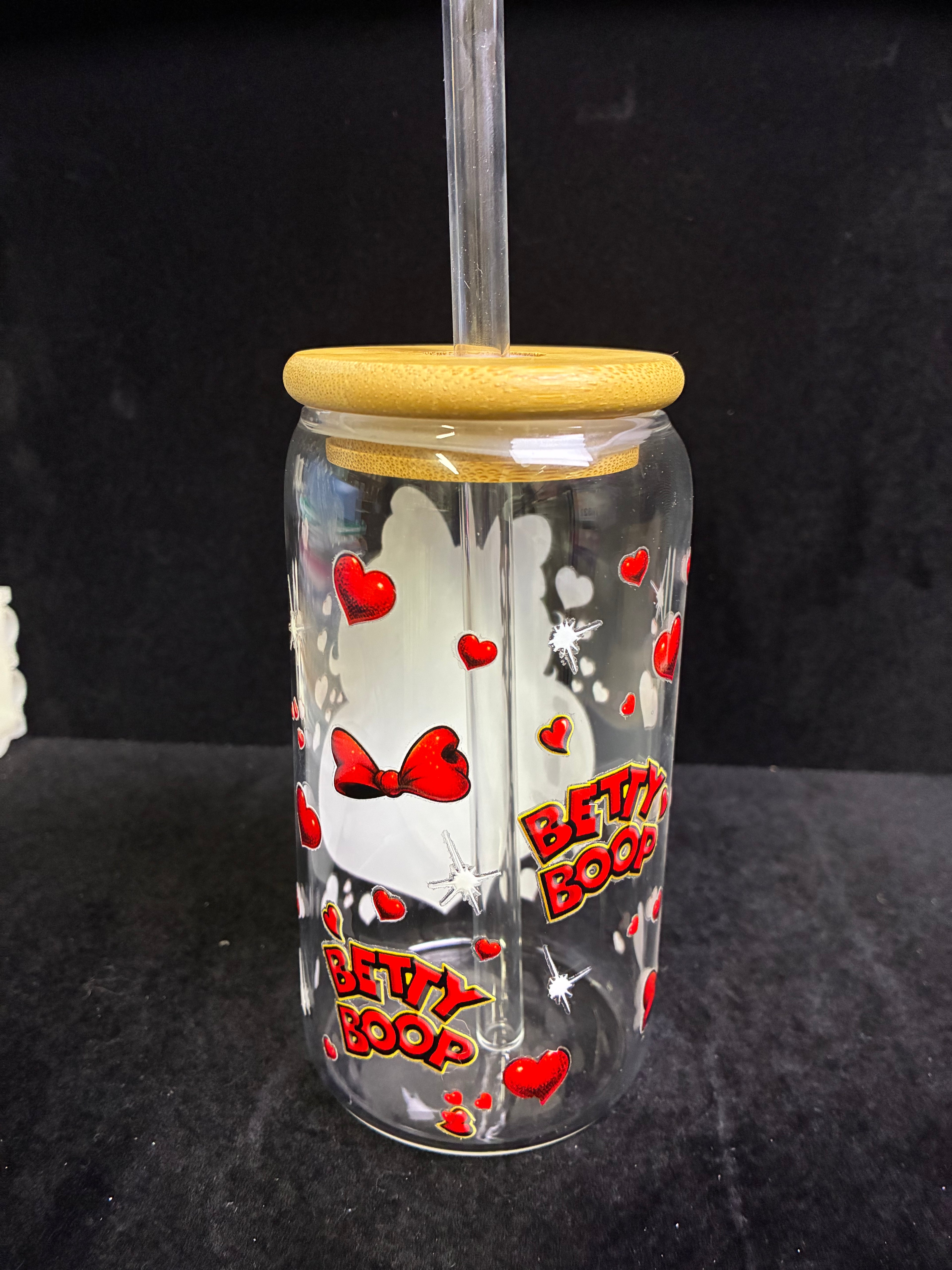 Verre Betty boop verre paille en verre LES MERVEILLES DE SONIA