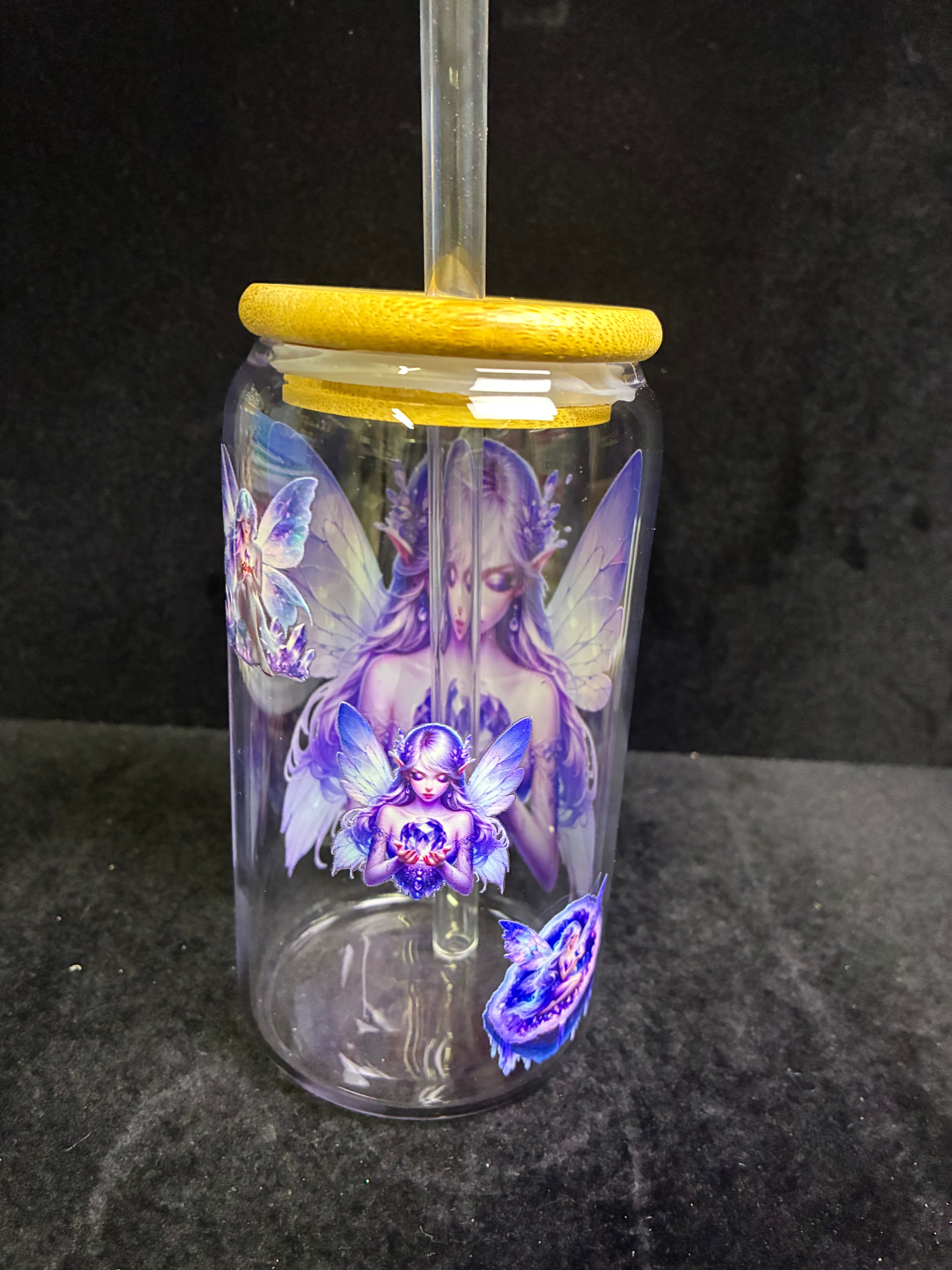 Verre fée violette verre paille en verre LES MERVEILLES DE SONIA