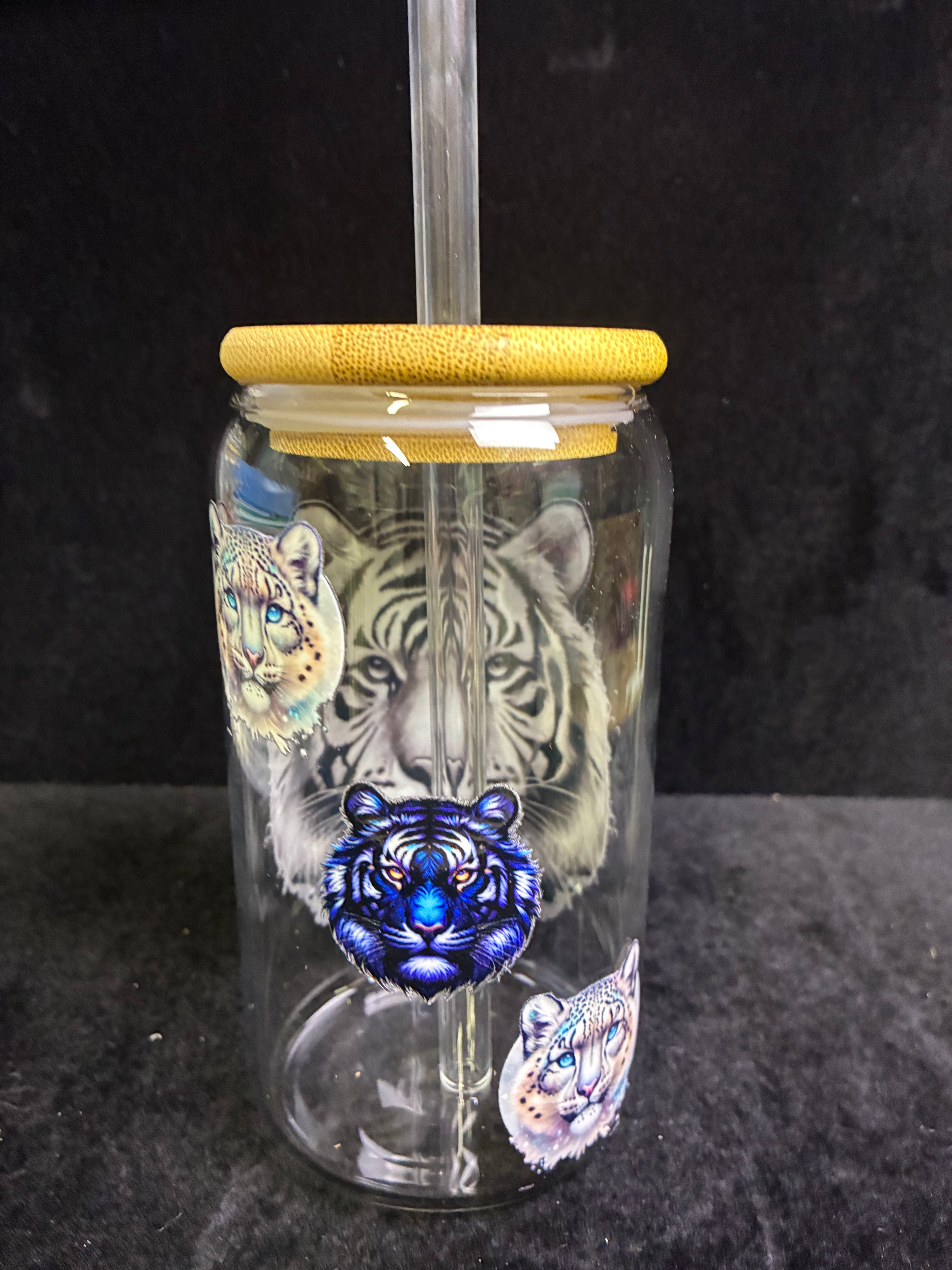 Verre tigre verre paille en verre LES MERVEILLES DE SONIA
