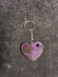 Porte clé cœur violet LES MERVEILLES DE SONIA