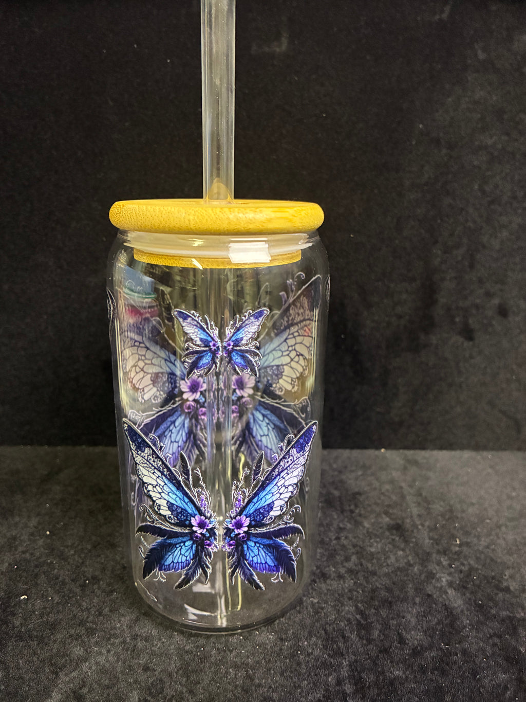 Verre papillon verre paille en verre LES MERVEILLES DE SONIA