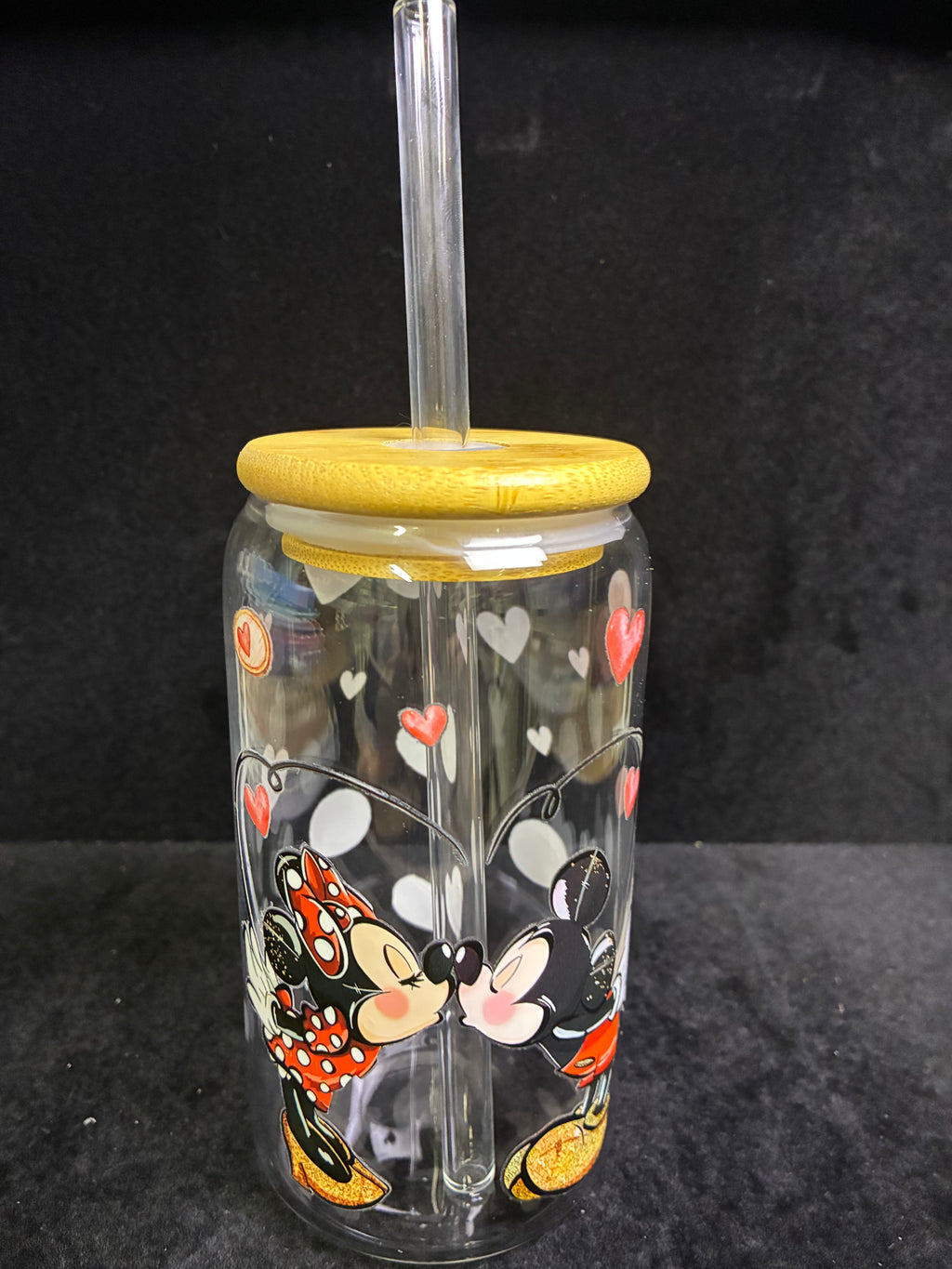 Verre michey Minnie verre paille en verre LES MERVEILLES DE SONIA