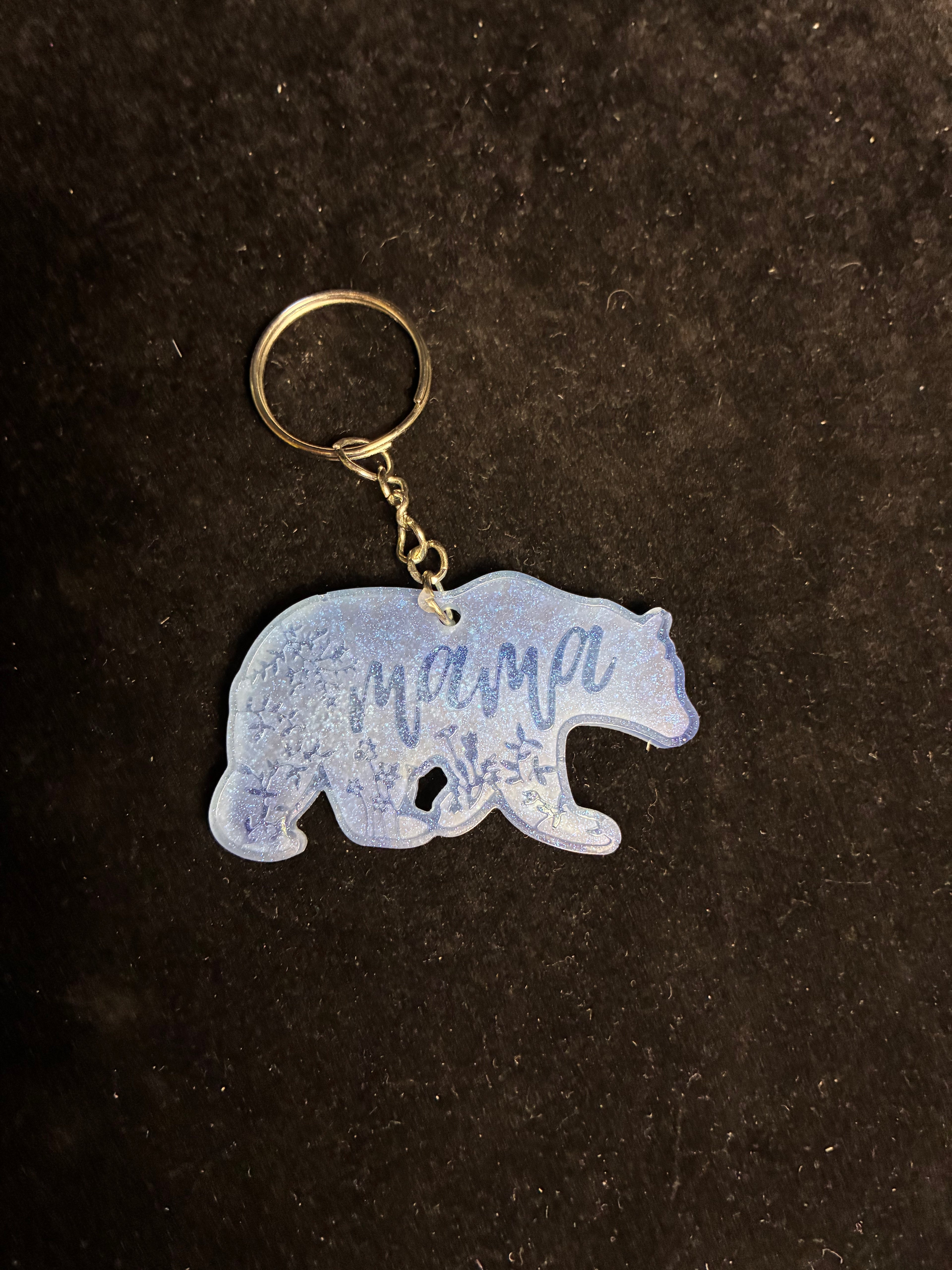 Porte clé ours mama bleu LES MERVEILLES DE SONIA