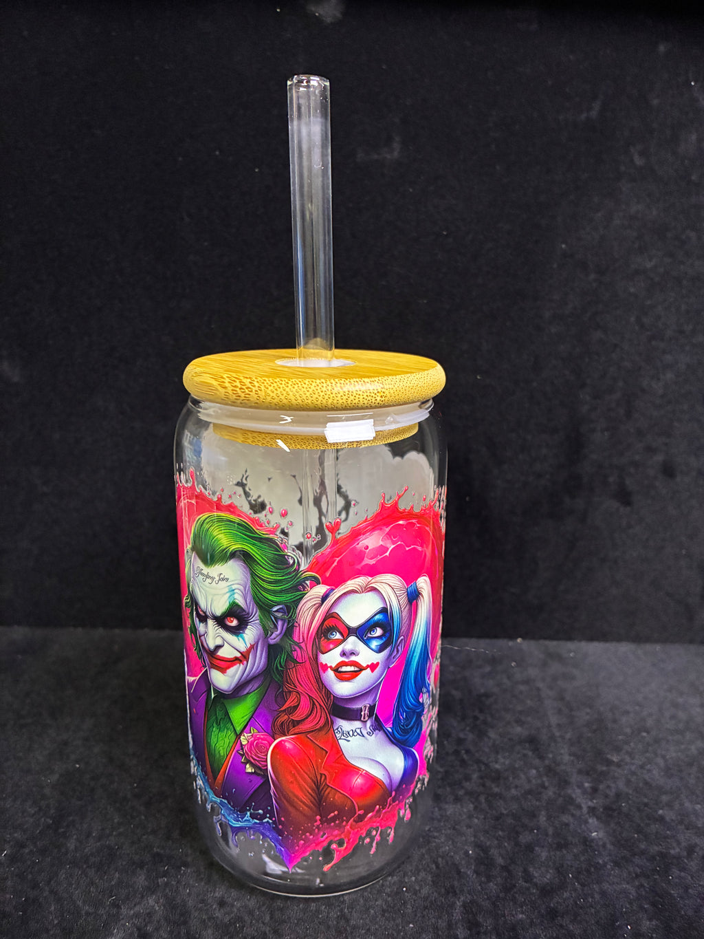 Verre Harley queen verre paille en verre LES MERVEILLES DE SONIA