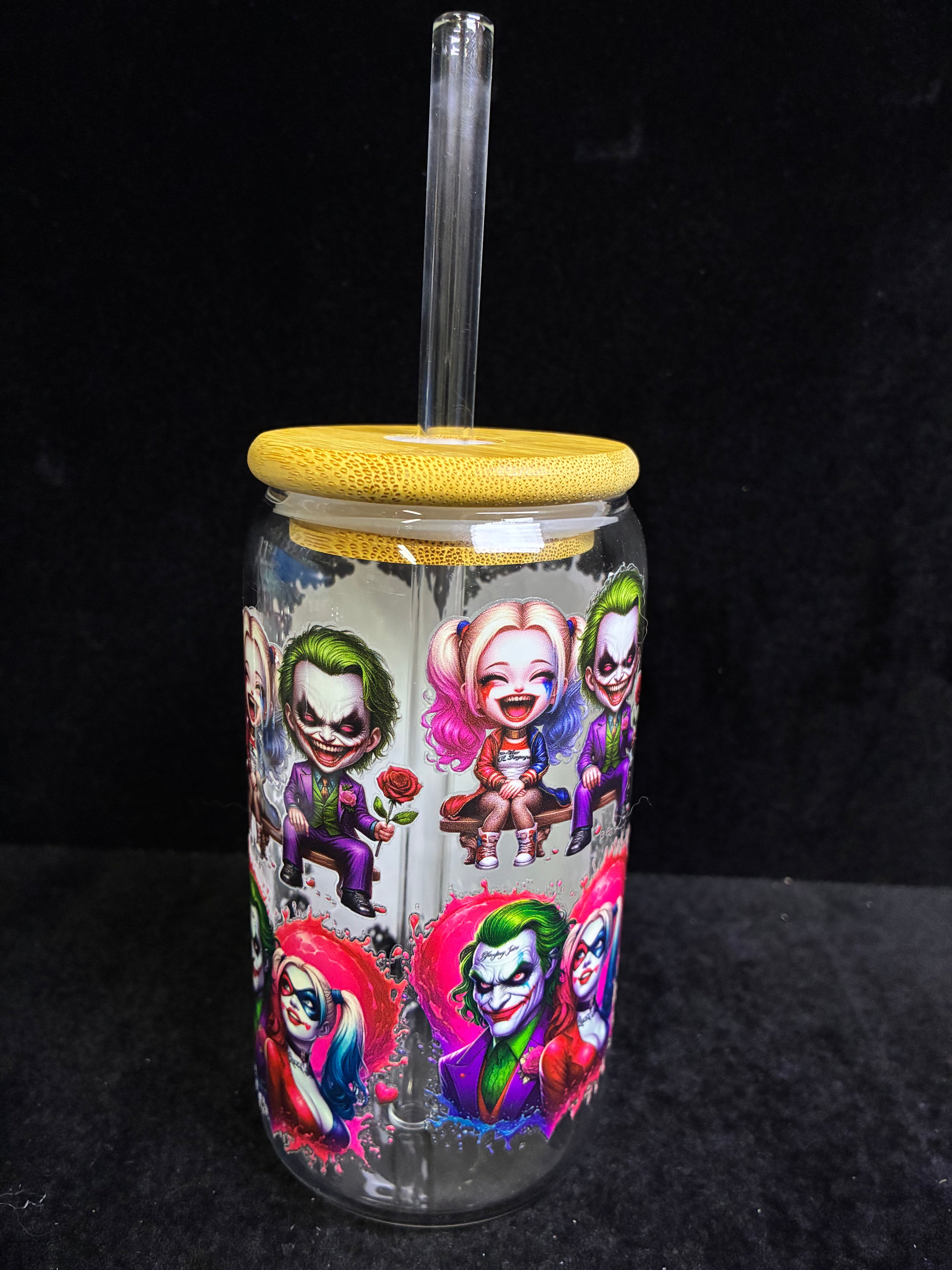 Verre Harley queen verre paille en verre LES MERVEILLES DE SONIA