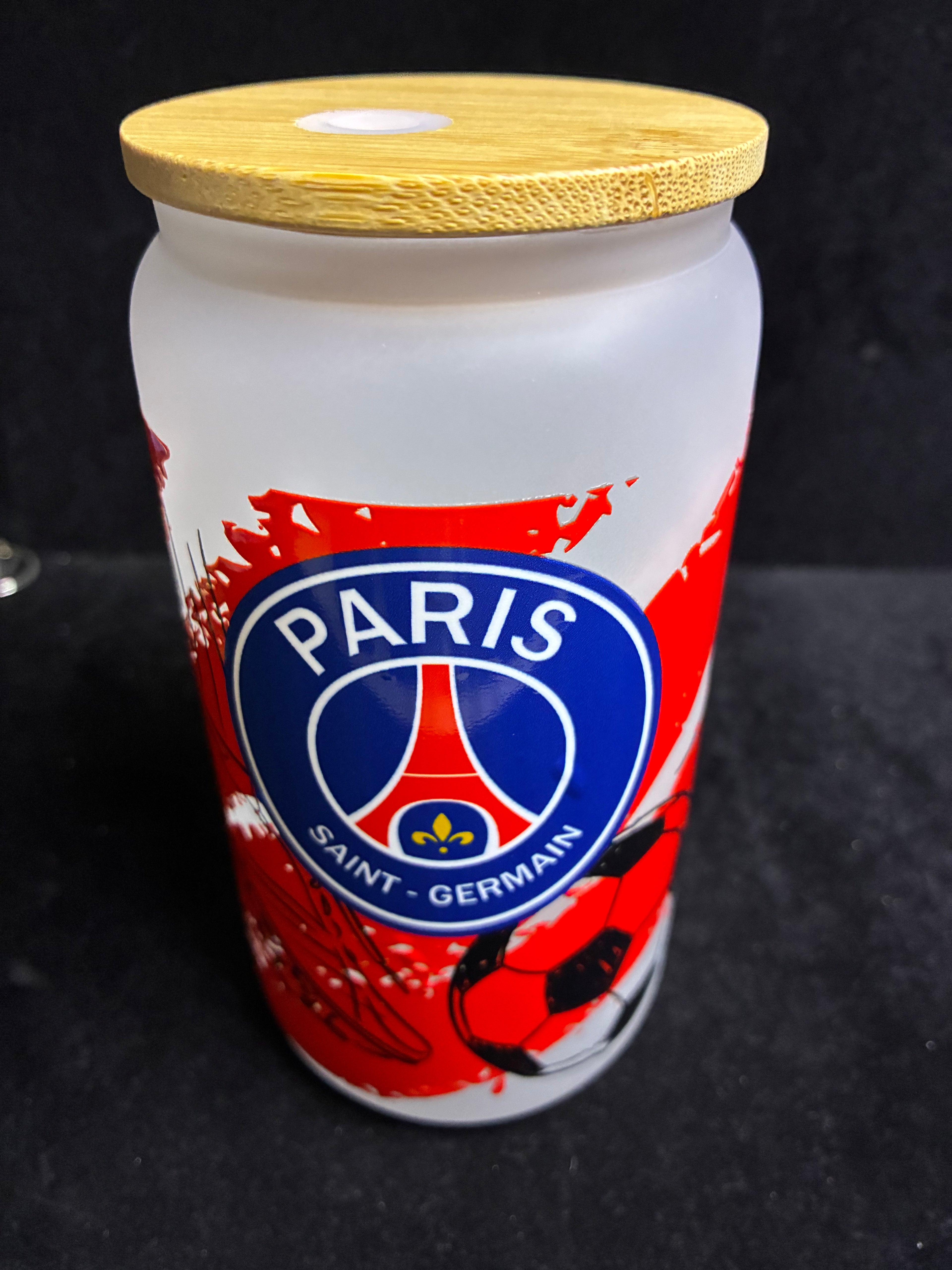 Verre givré Paris st germain paille en verre LES MERVEILLES DE SONIA