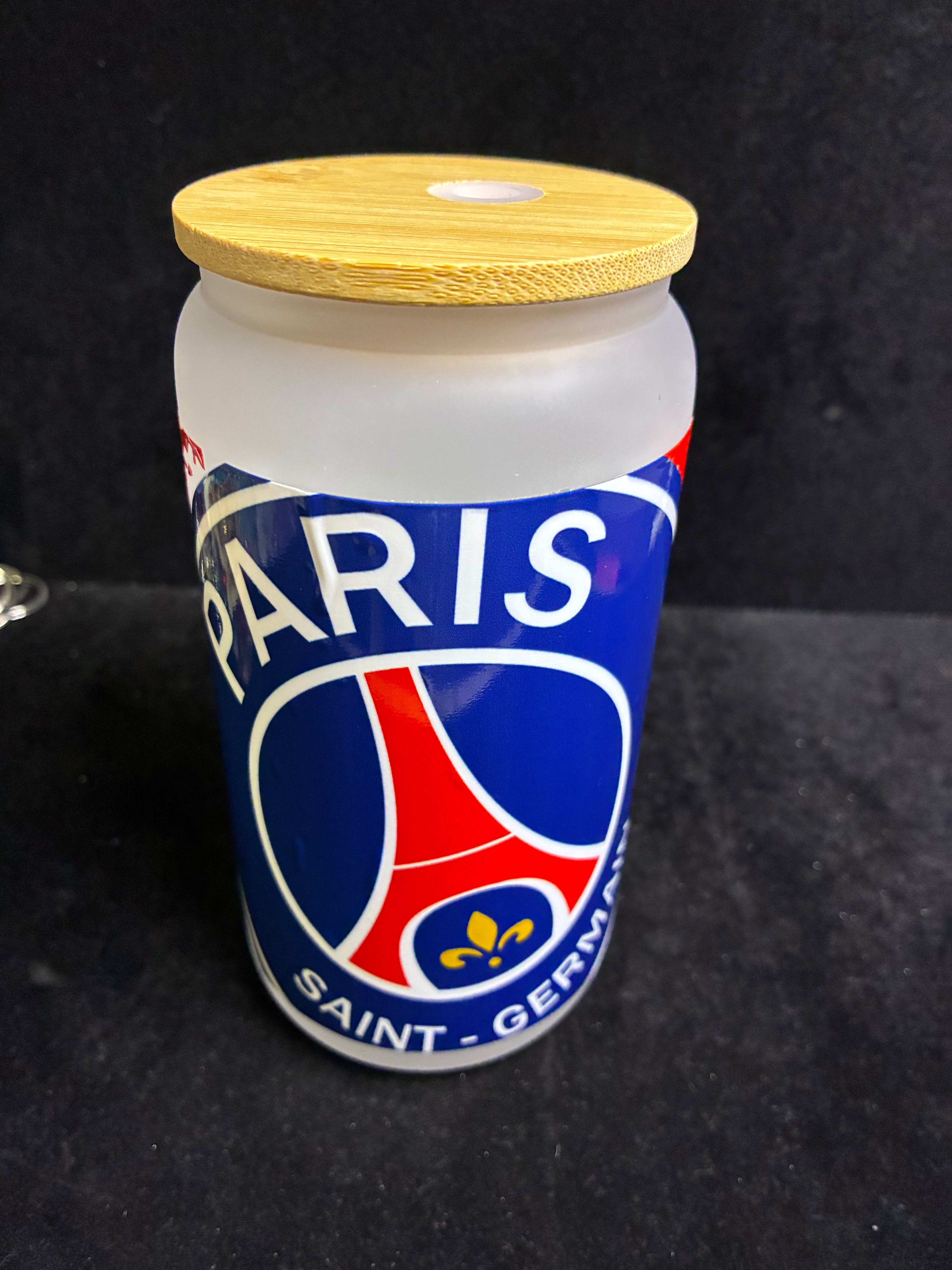 Verre givré Paris st germain paille en verre LES MERVEILLES DE SONIA