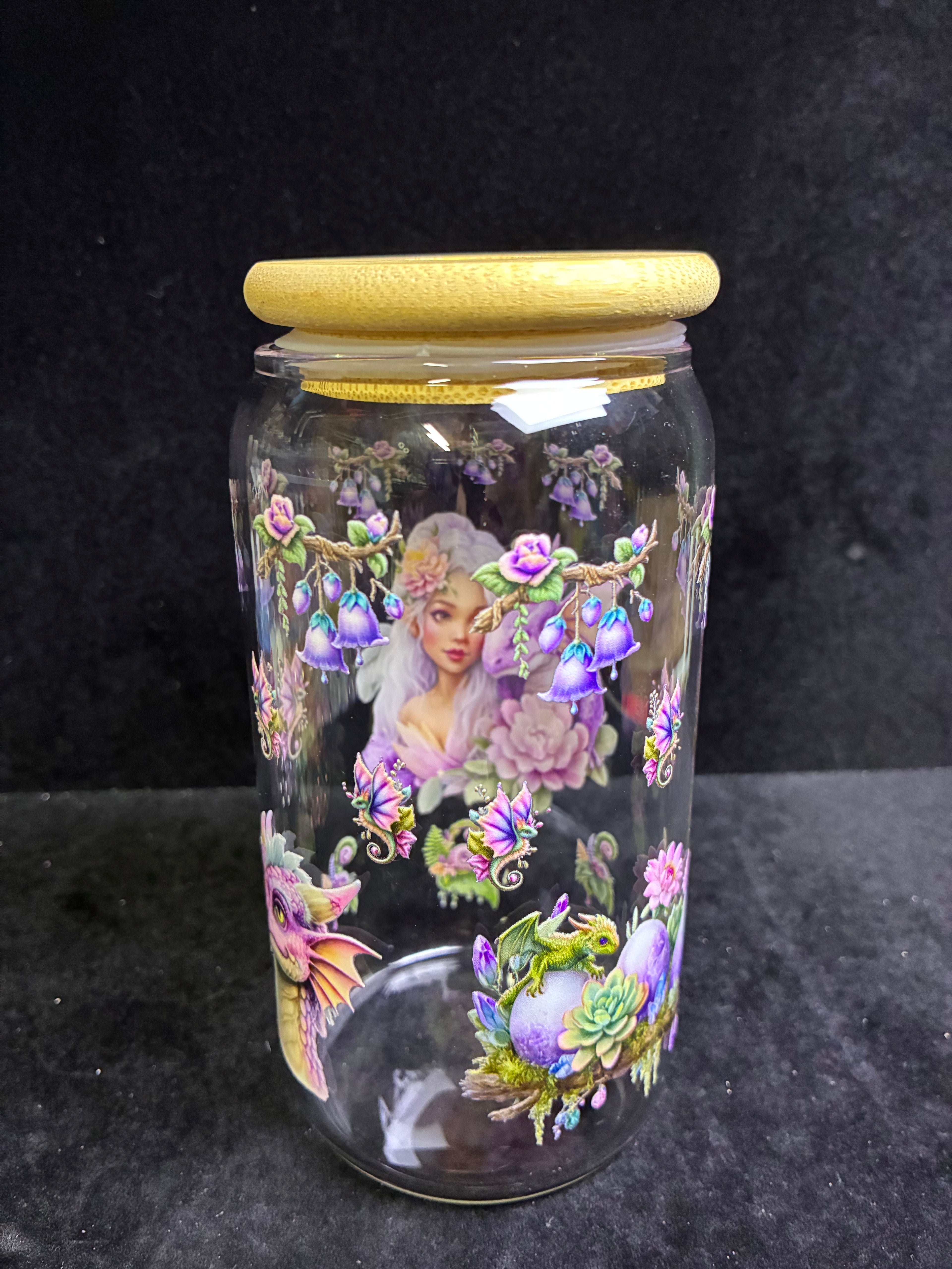Verre dragon rose LES MERVEILLES DE SONIA