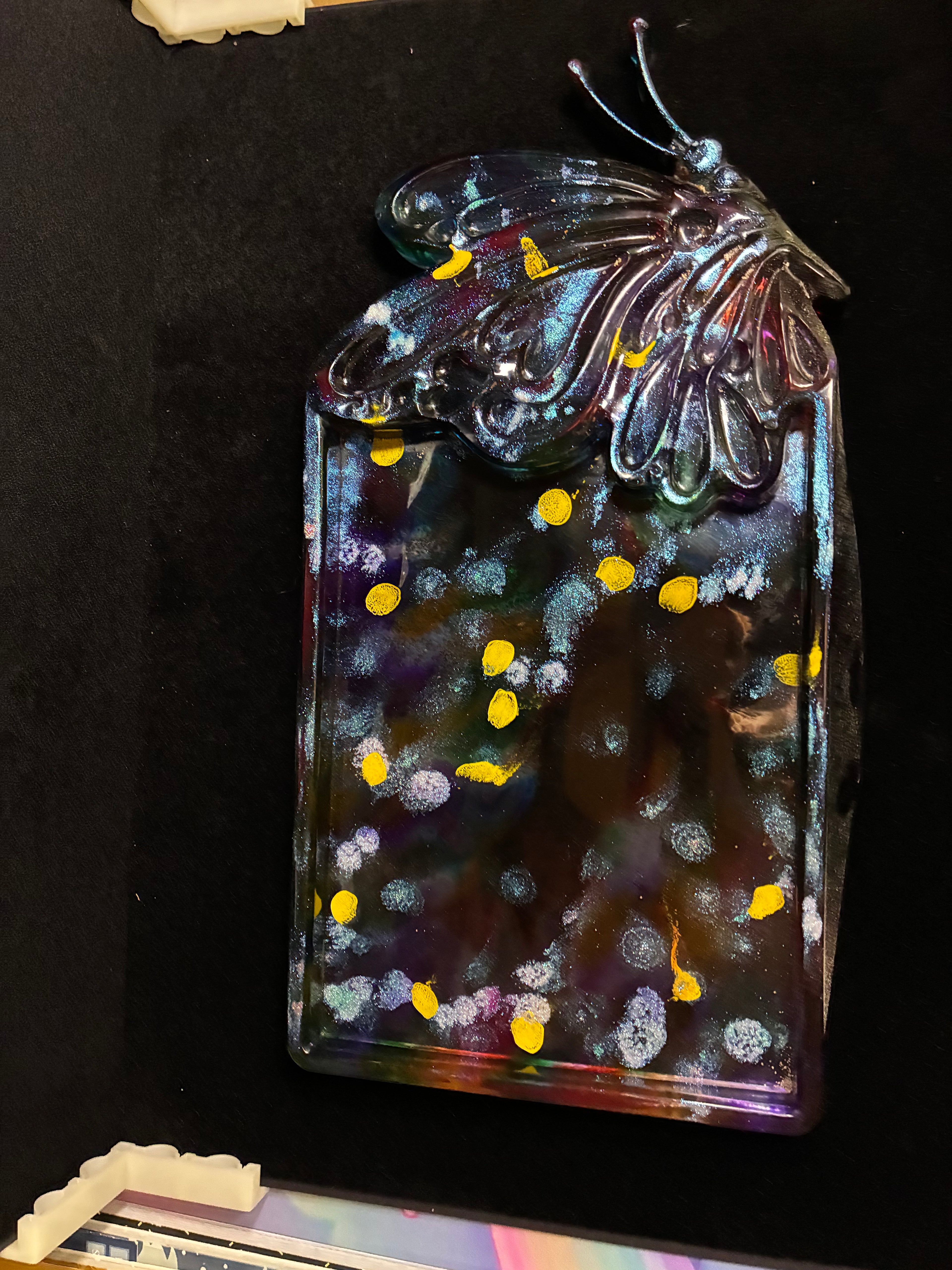 Plateau papillon multicolore