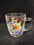 Tasse à café papillon femme coloré verre LES MERVEILLES DE SONIA