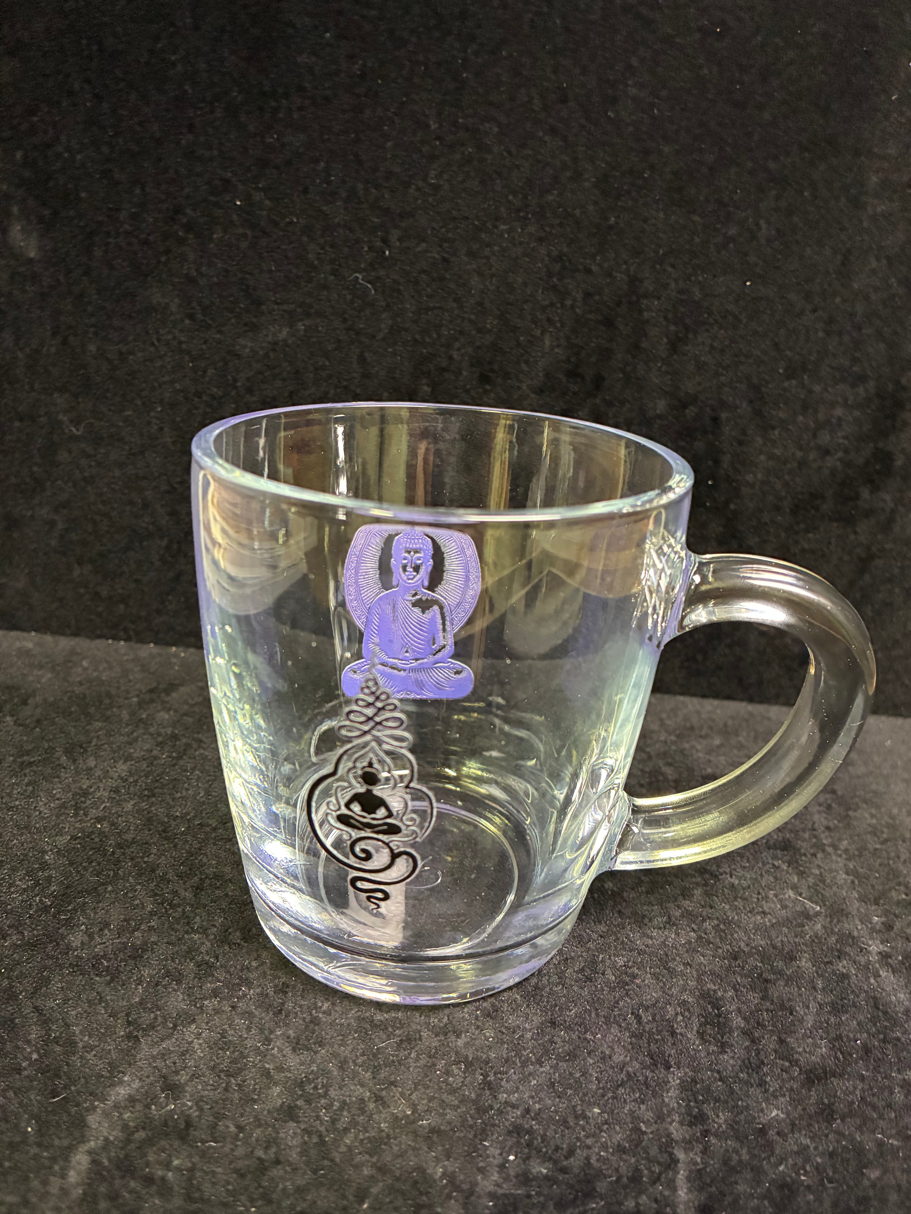 Tasse à café bouddha bleu et un noir verre LES MERVEILLES DE SONIA