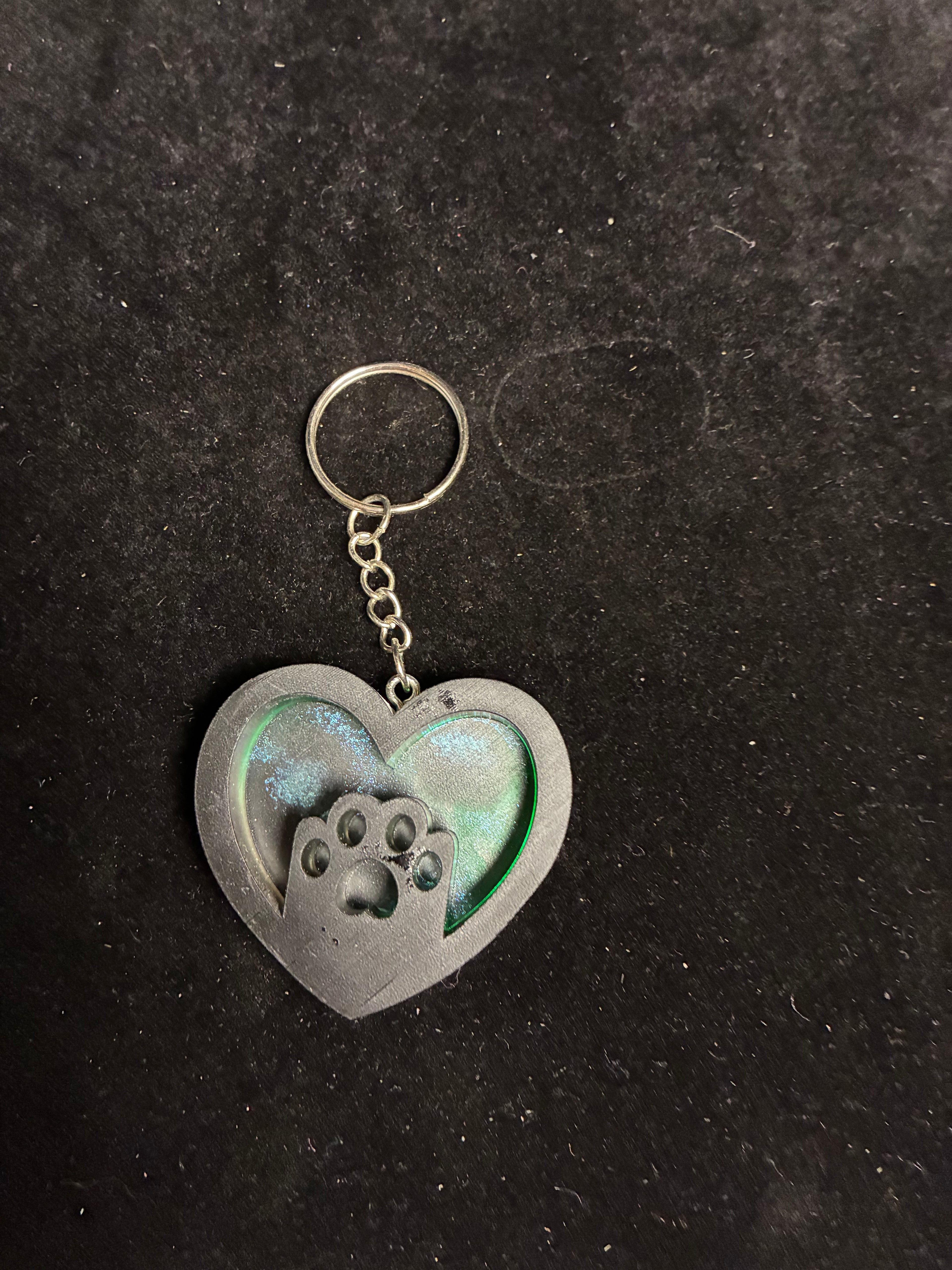 Porte clé cœur patte de chien LES MERVEILLES DE SONIA