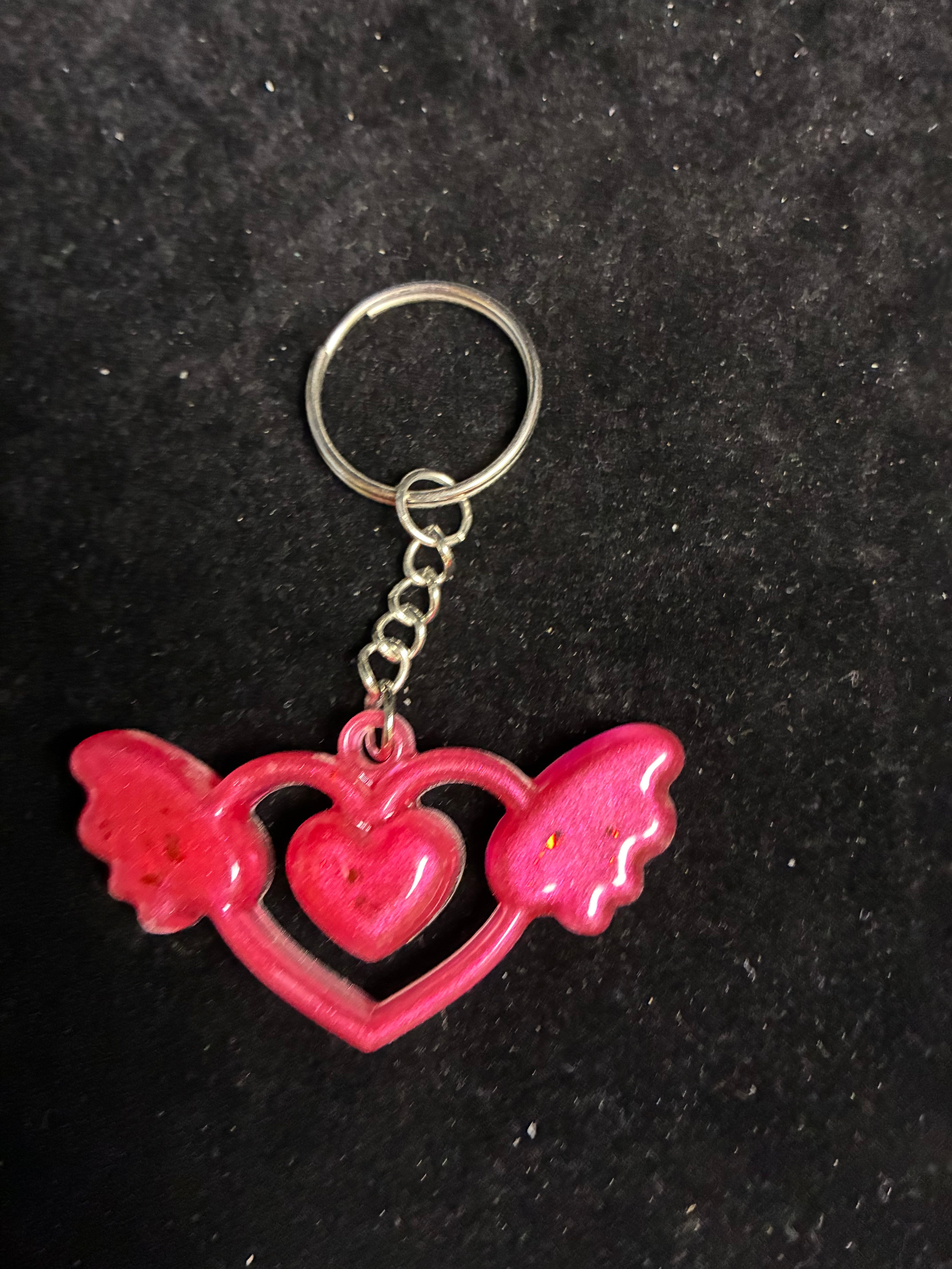 Porte clé cœur aile d’ange LES MERVEILLES DE SONIA